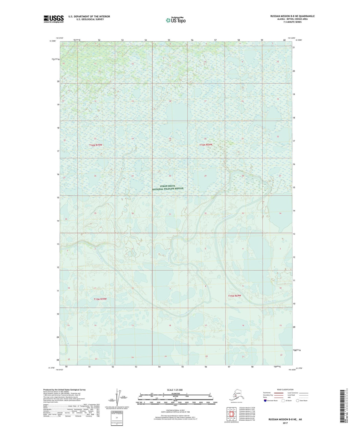 Russian Mission B-8 NE Alaska US Topo Map Image