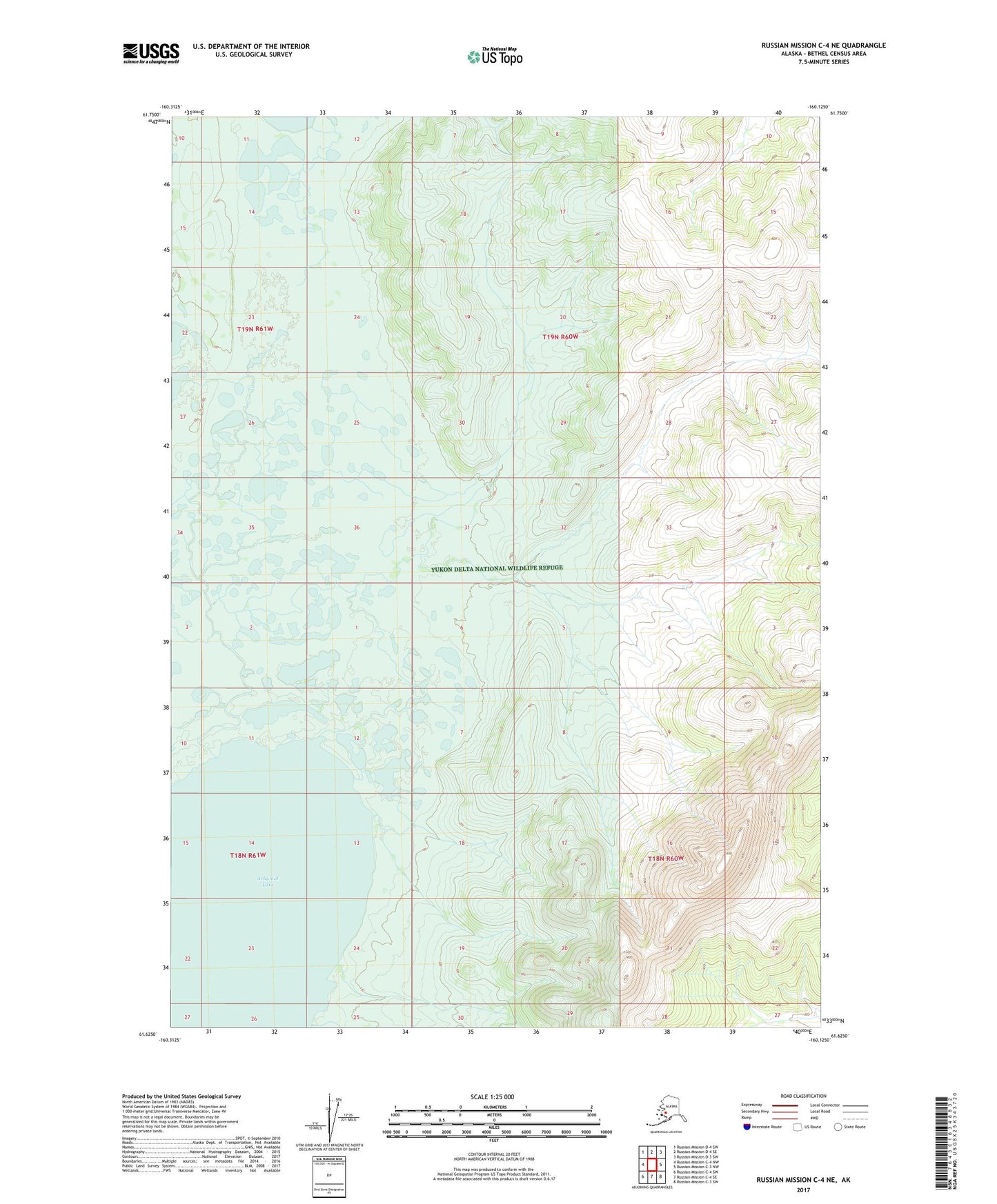 Russian Mission C-4 NE Alaska US Topo Map Image