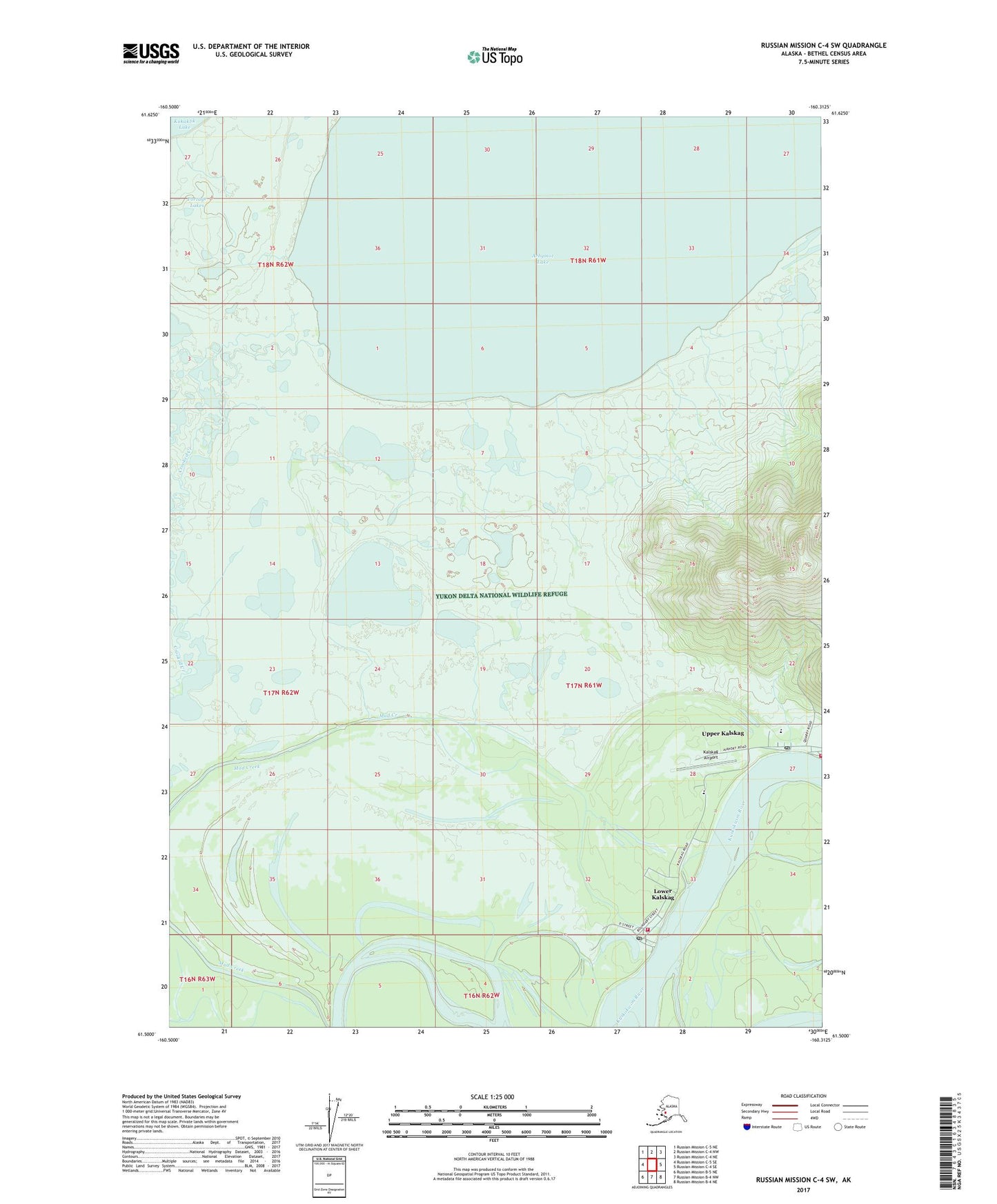 Russian Mission C-4 SW Alaska US Topo Map Image