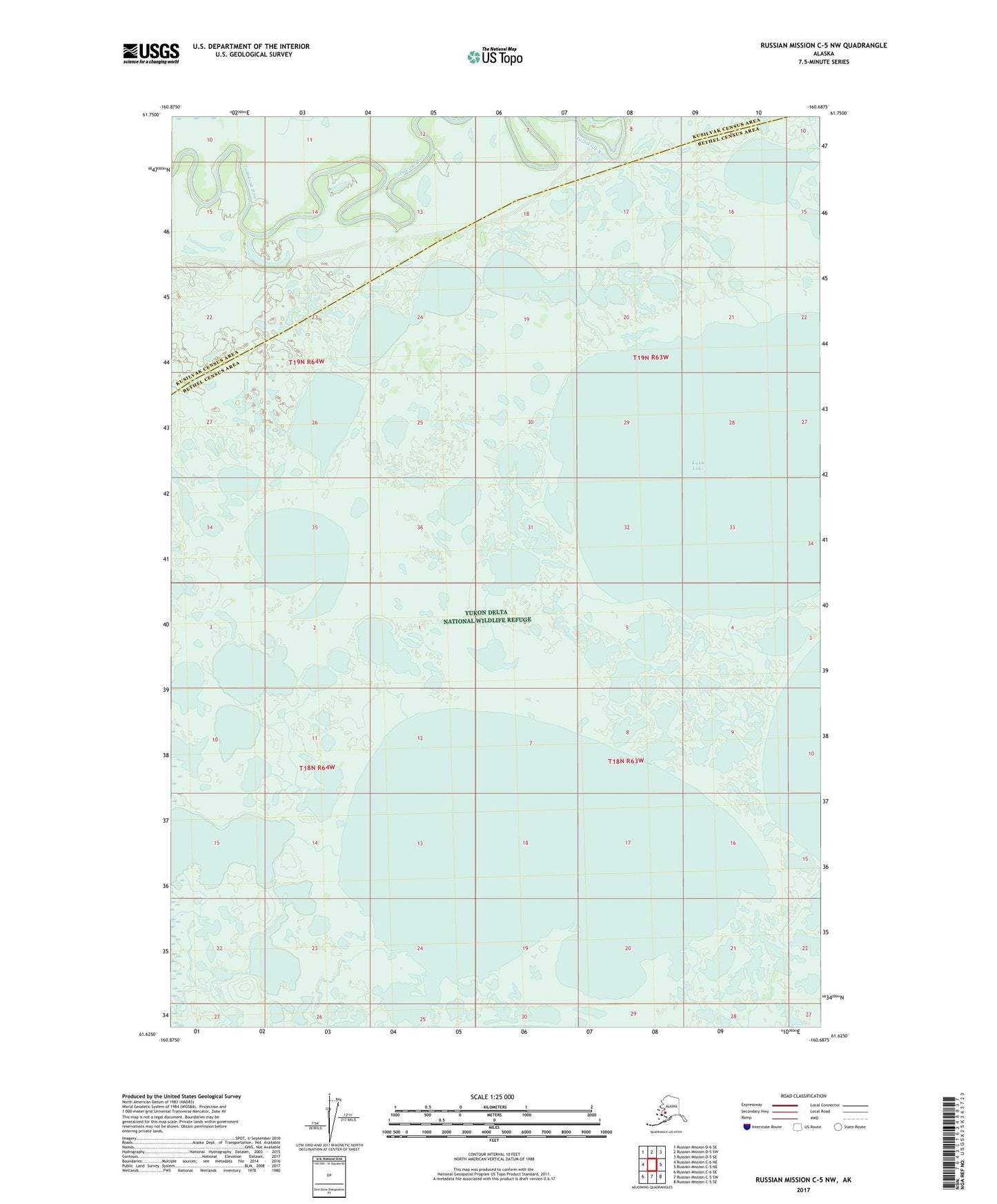 Russian Mission C-5 NW Alaska US Topo Map Image