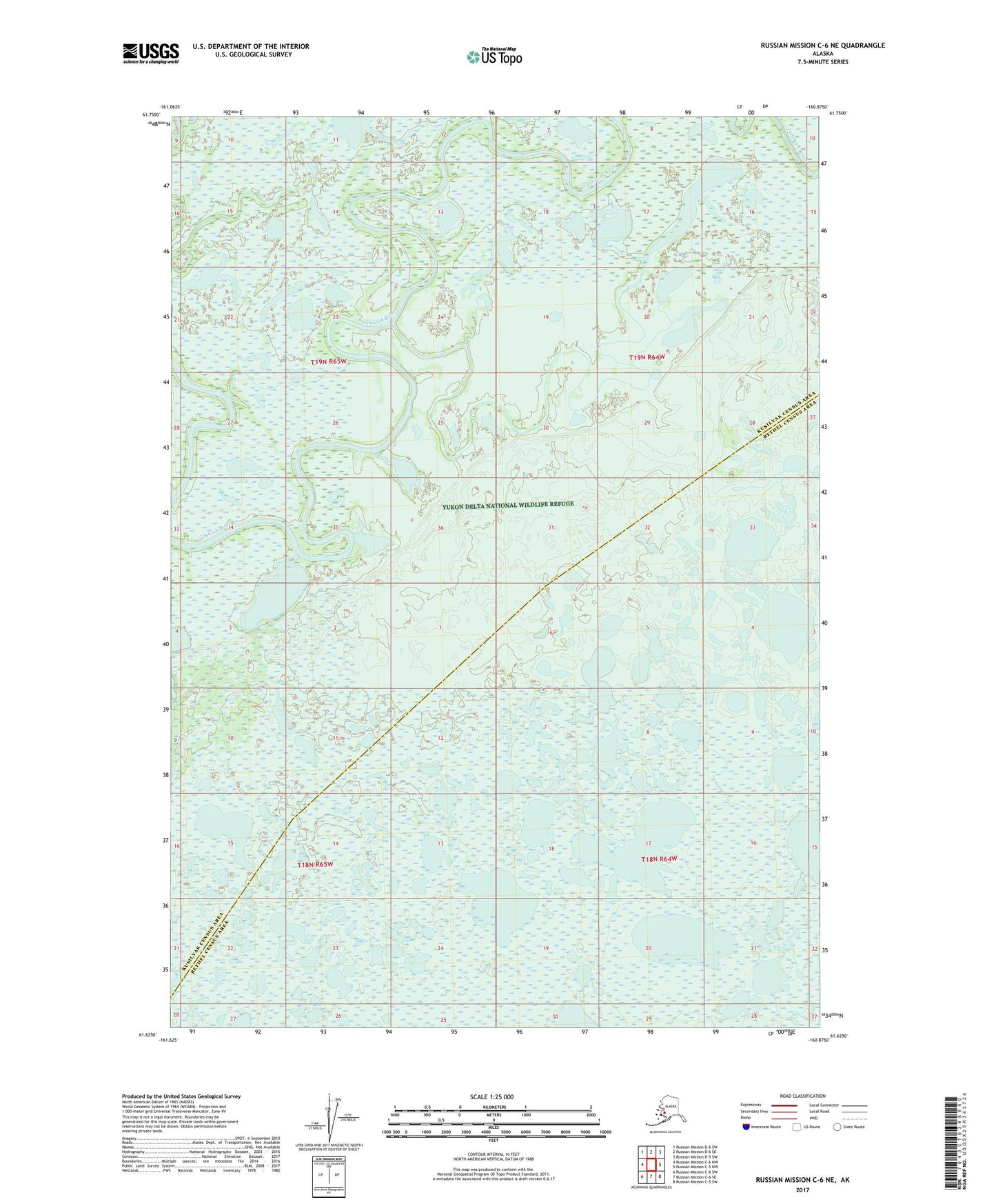 Russian Mission C-6 NE Alaska US Topo Map Image