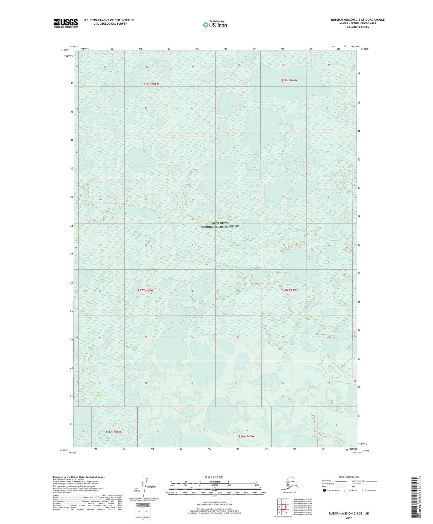 Russian Mission C-6 SE Alaska US Topo Map Image