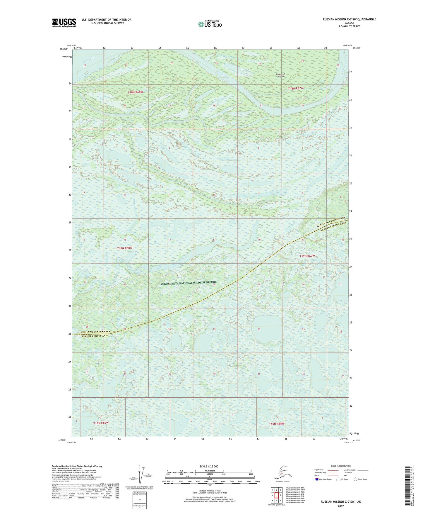 Russian Mission C-7 SW Alaska US Topo Map Image