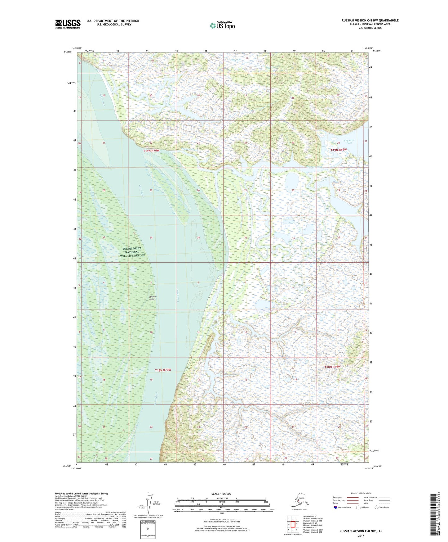 Russian Mission C-8 NW Alaska US Topo Map Image