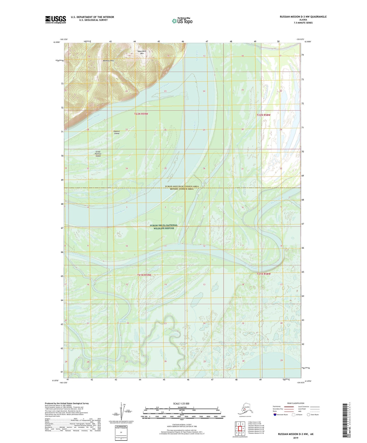 Russian Mission D-3 NW Alaska US Topo Map Image