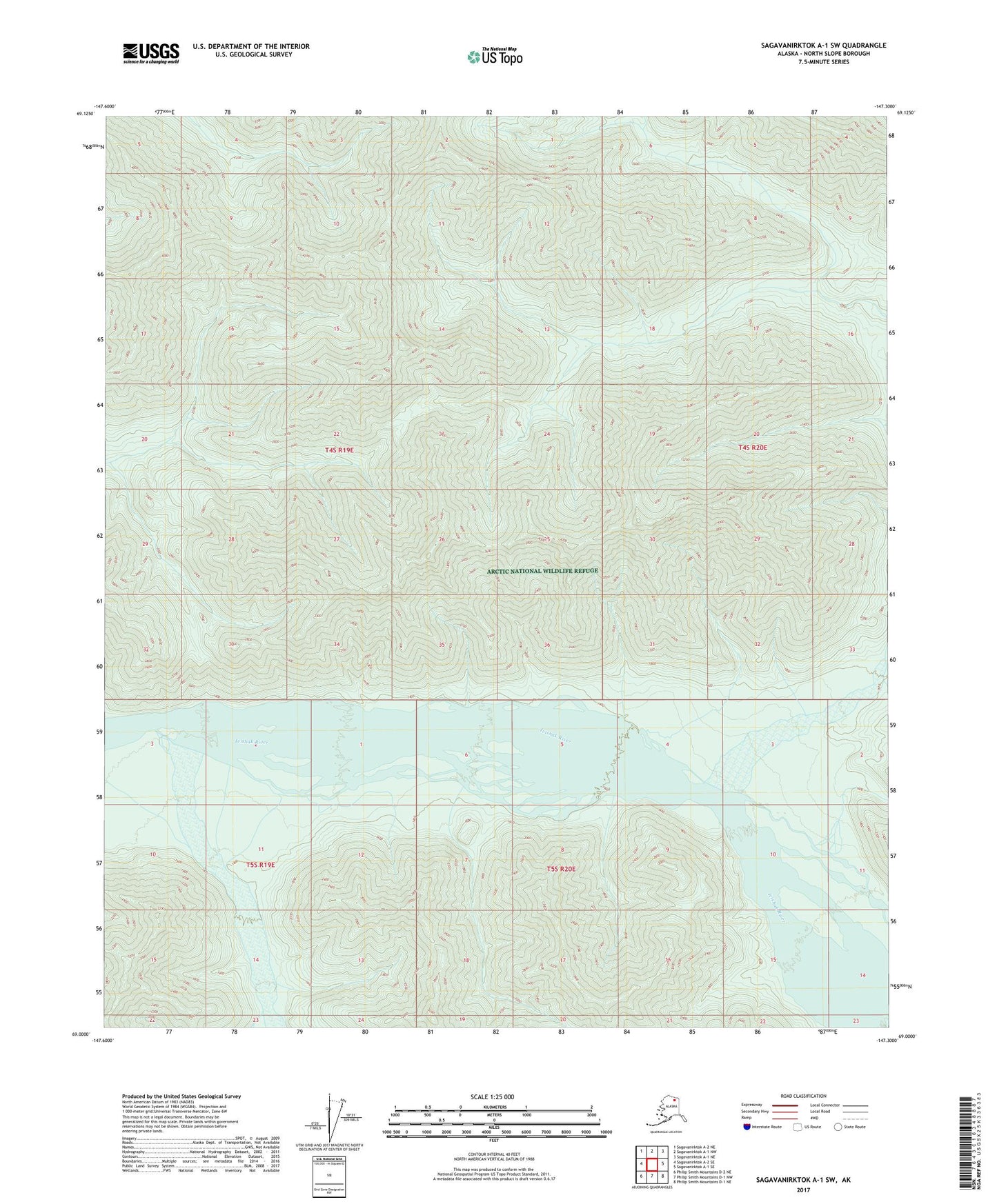 Sagavanirktok A-1 SW Alaska US Topo Map Image