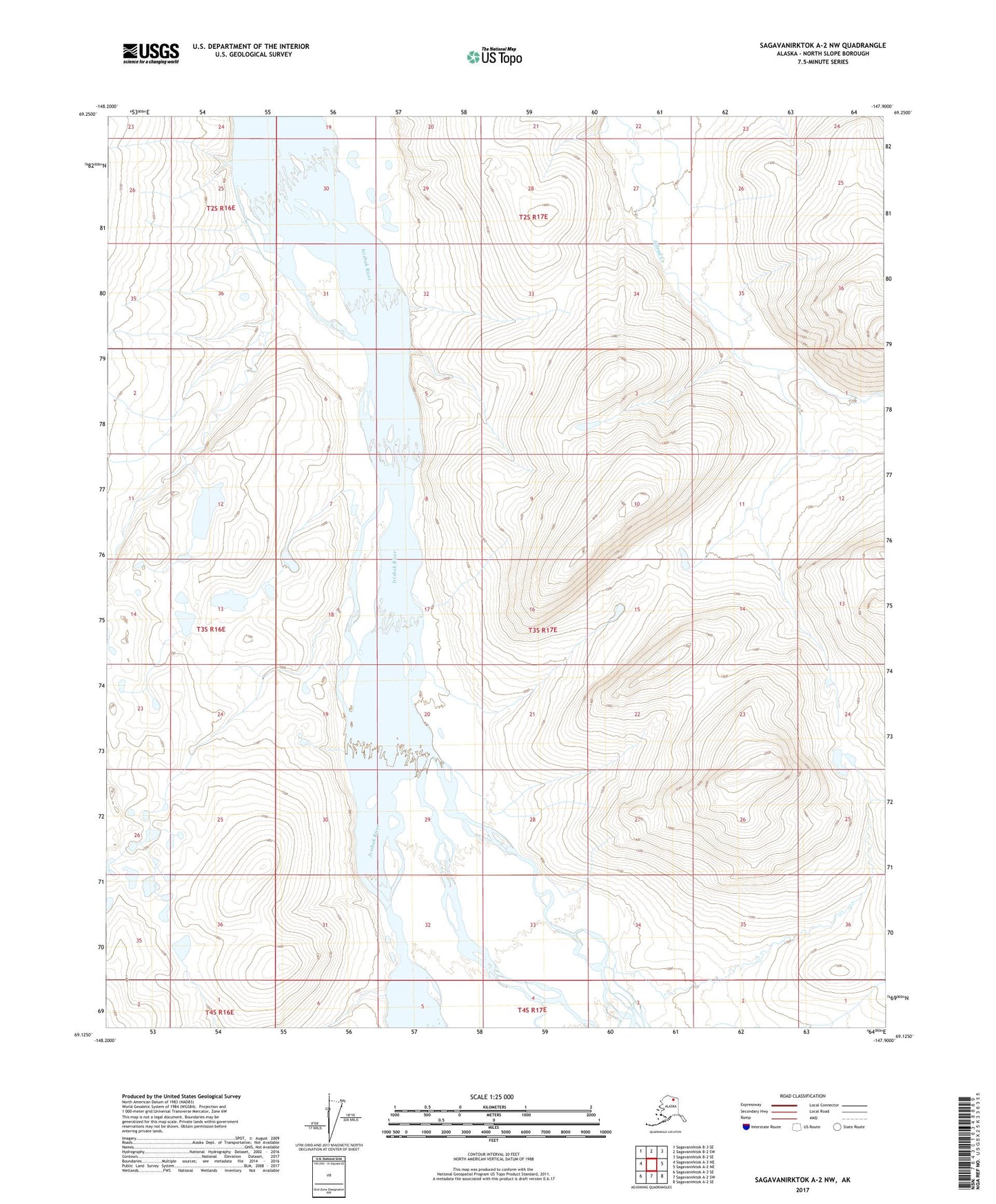 Sagavanirktok A-2 NW Alaska US Topo Map Image