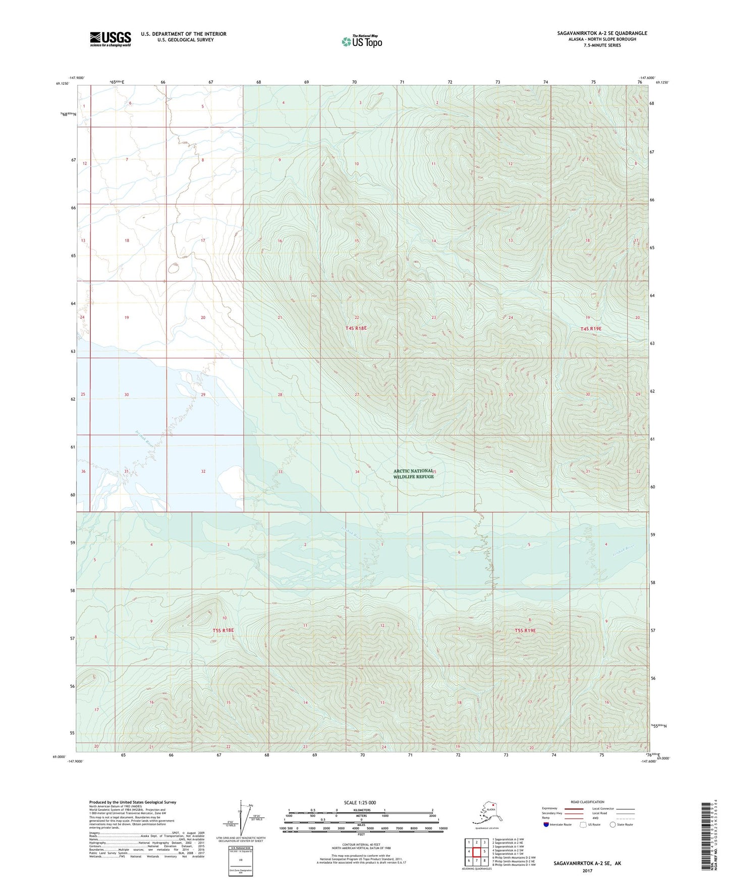 Sagavanirktok A-2 SE Alaska US Topo Map Image