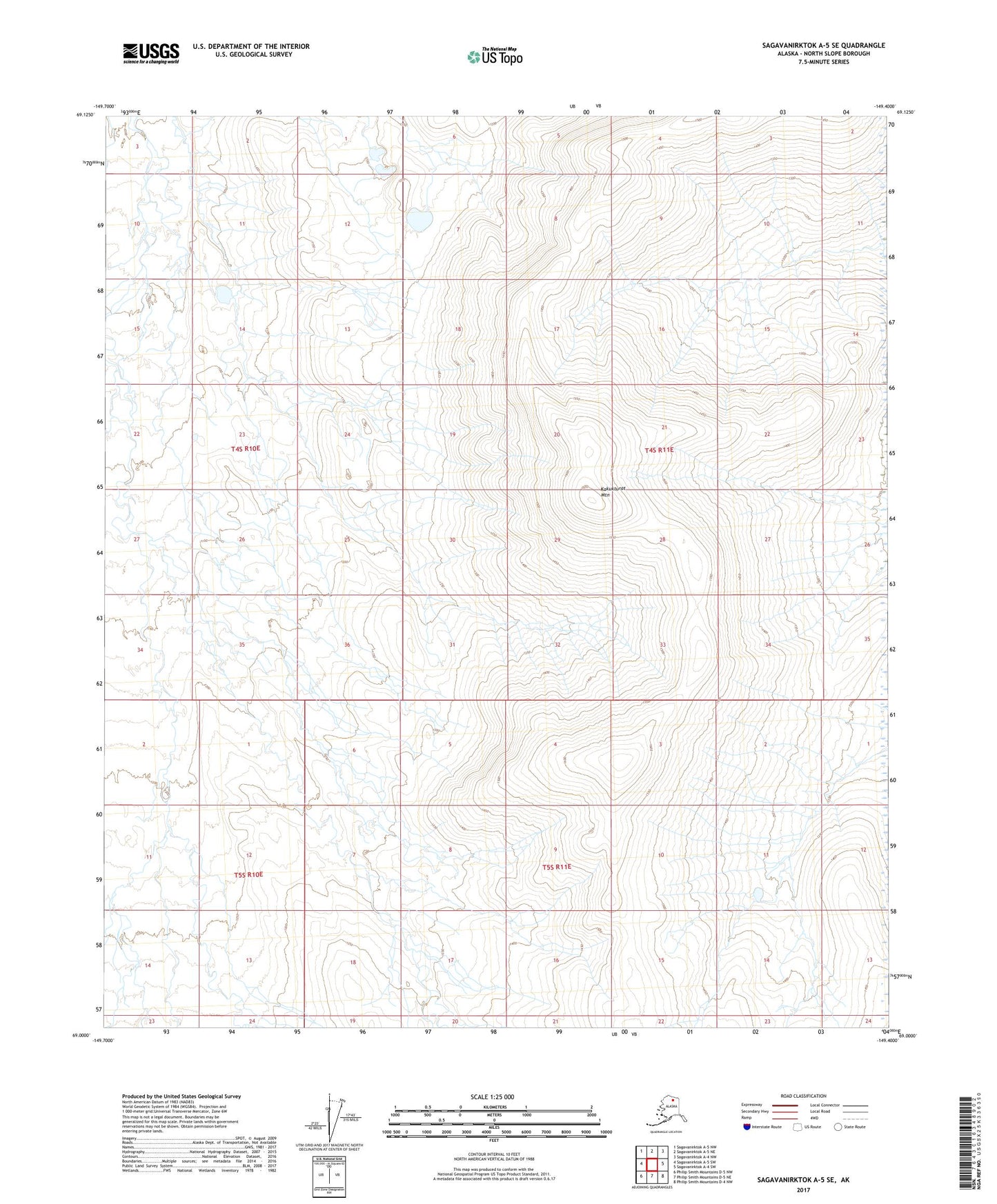 Sagavanirktok A-5 SE Alaska US Topo Map Image