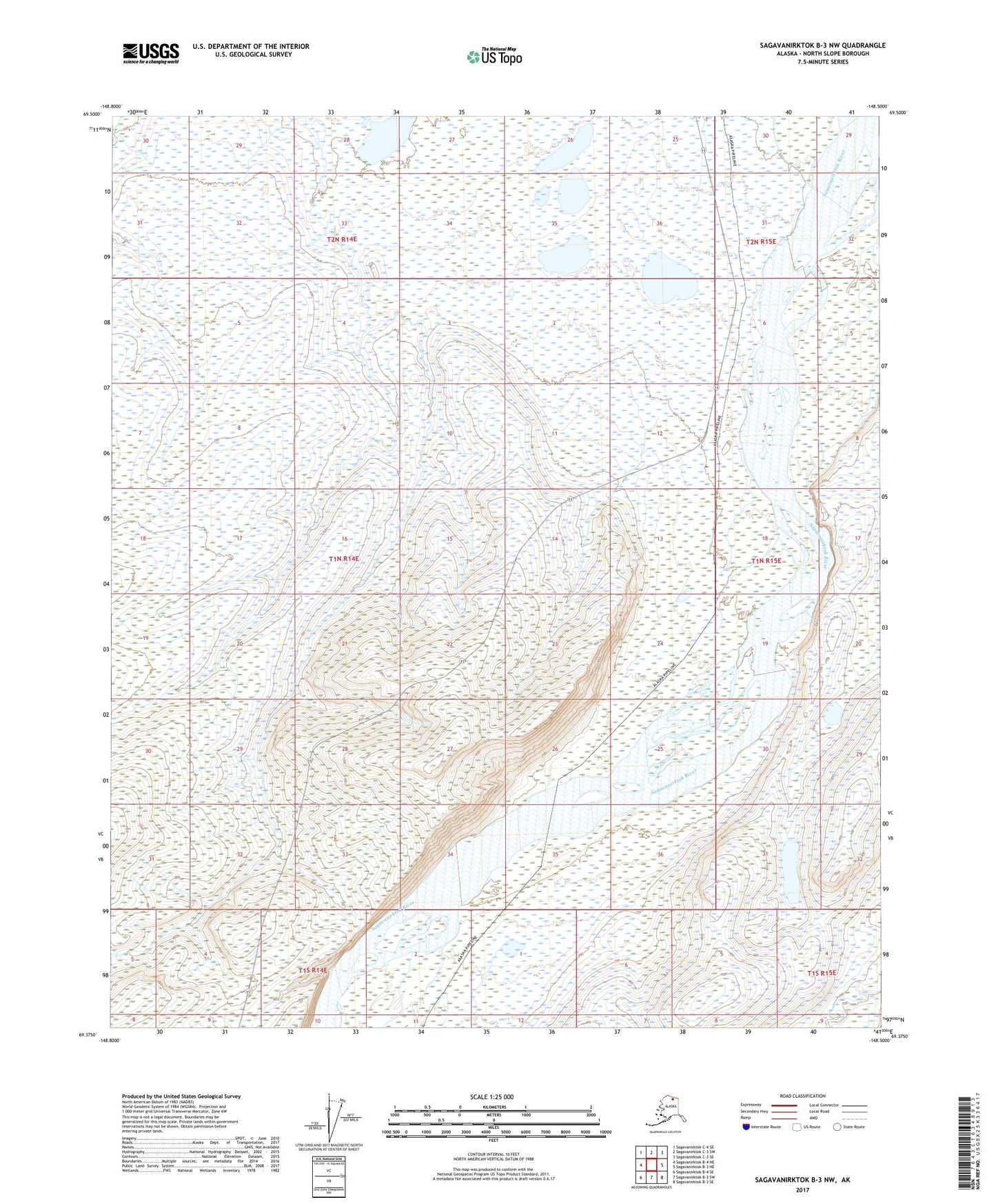 Sagavanirktok B-3 NW Alaska US Topo Map Image