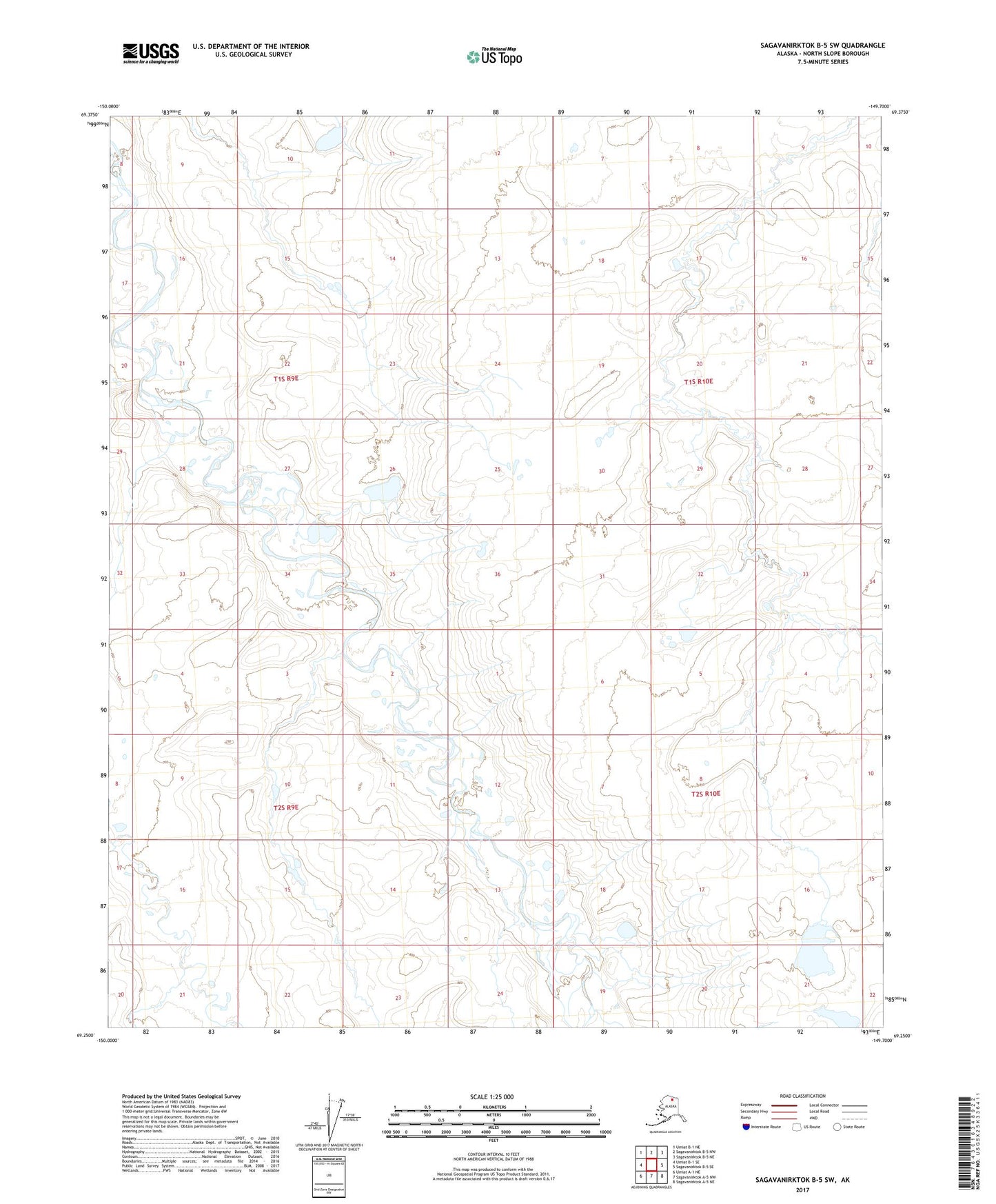 Sagavanirktok B-5 SW Alaska US Topo Map Image