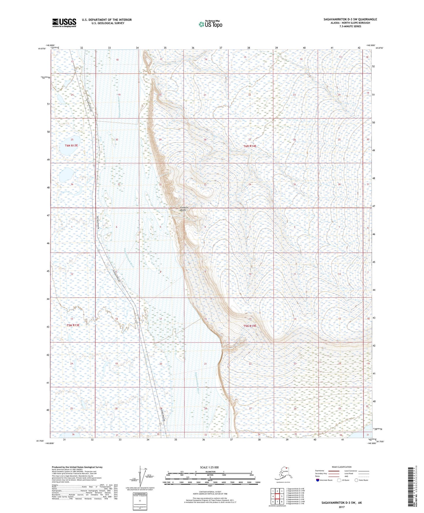 Sagavanirktok D-3 SW Alaska US Topo Map Image
