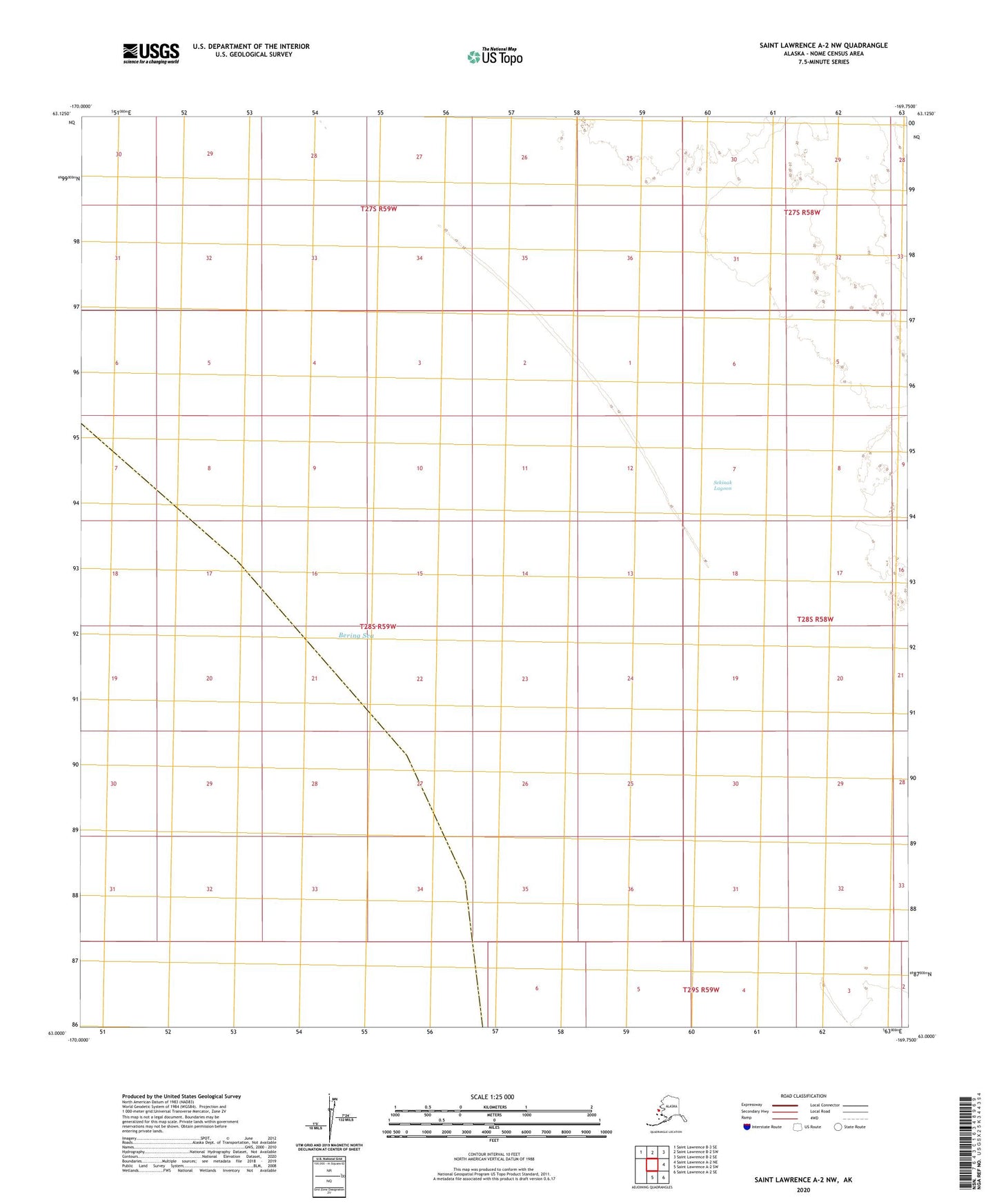 Saint Lawrence A-2 NW Alaska US Topo Map Image