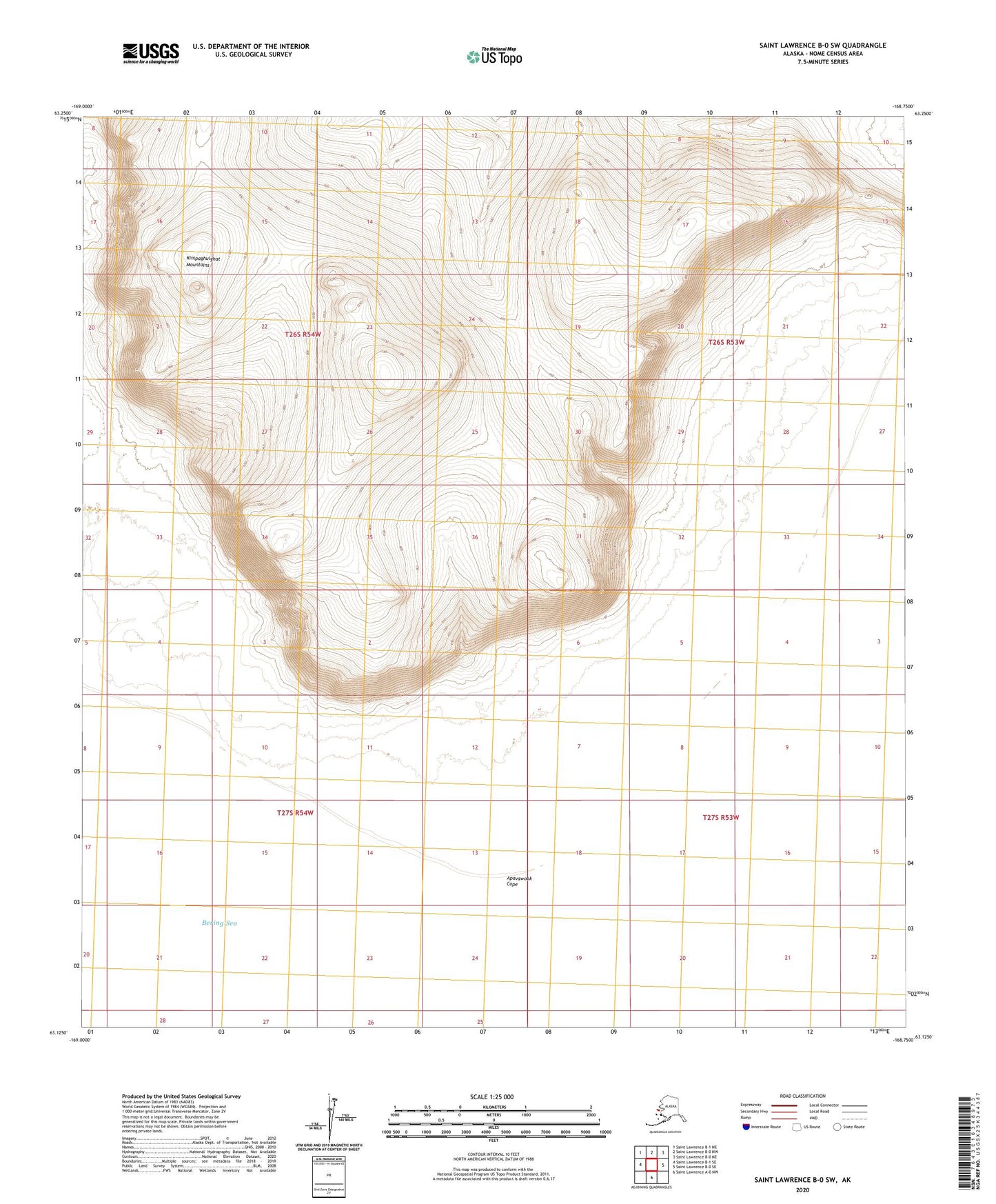 Saint Lawrence B-0 SW Alaska US Topo Map Image
