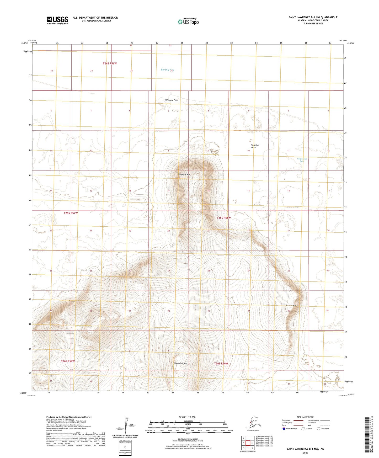 Saint Lawrence B-1 NW Alaska US Topo Map Image