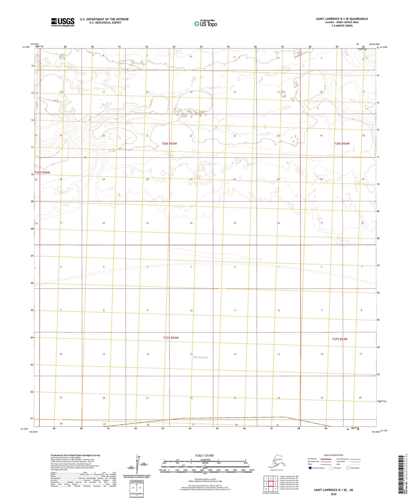 Saint Lawrence B-1 SE Alaska US Topo Map Image