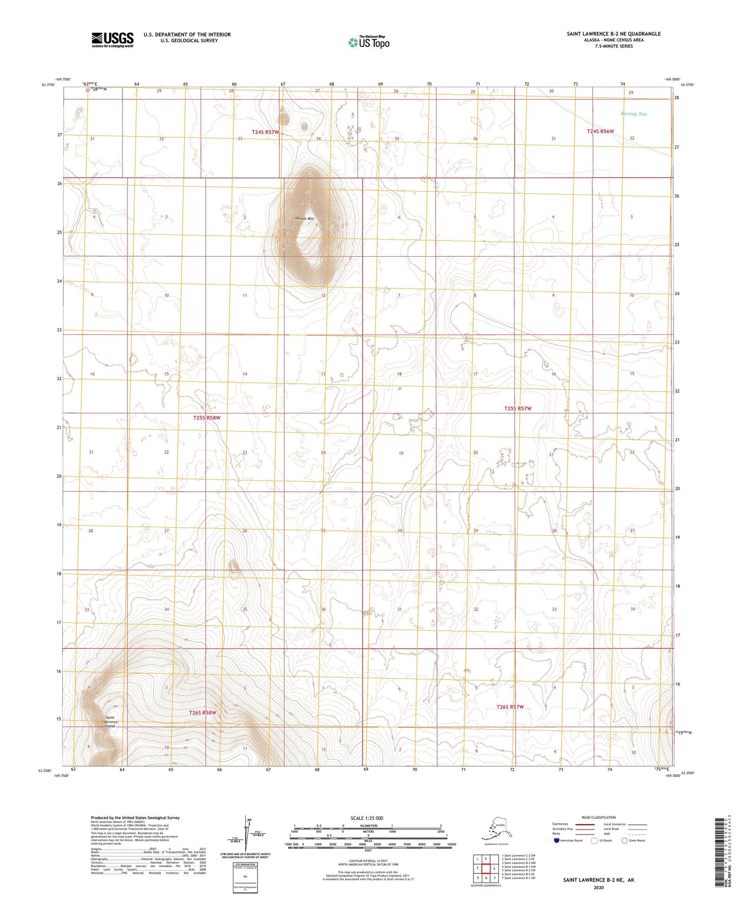Saint Lawrence B-2 NE Alaska US Topo Map Image