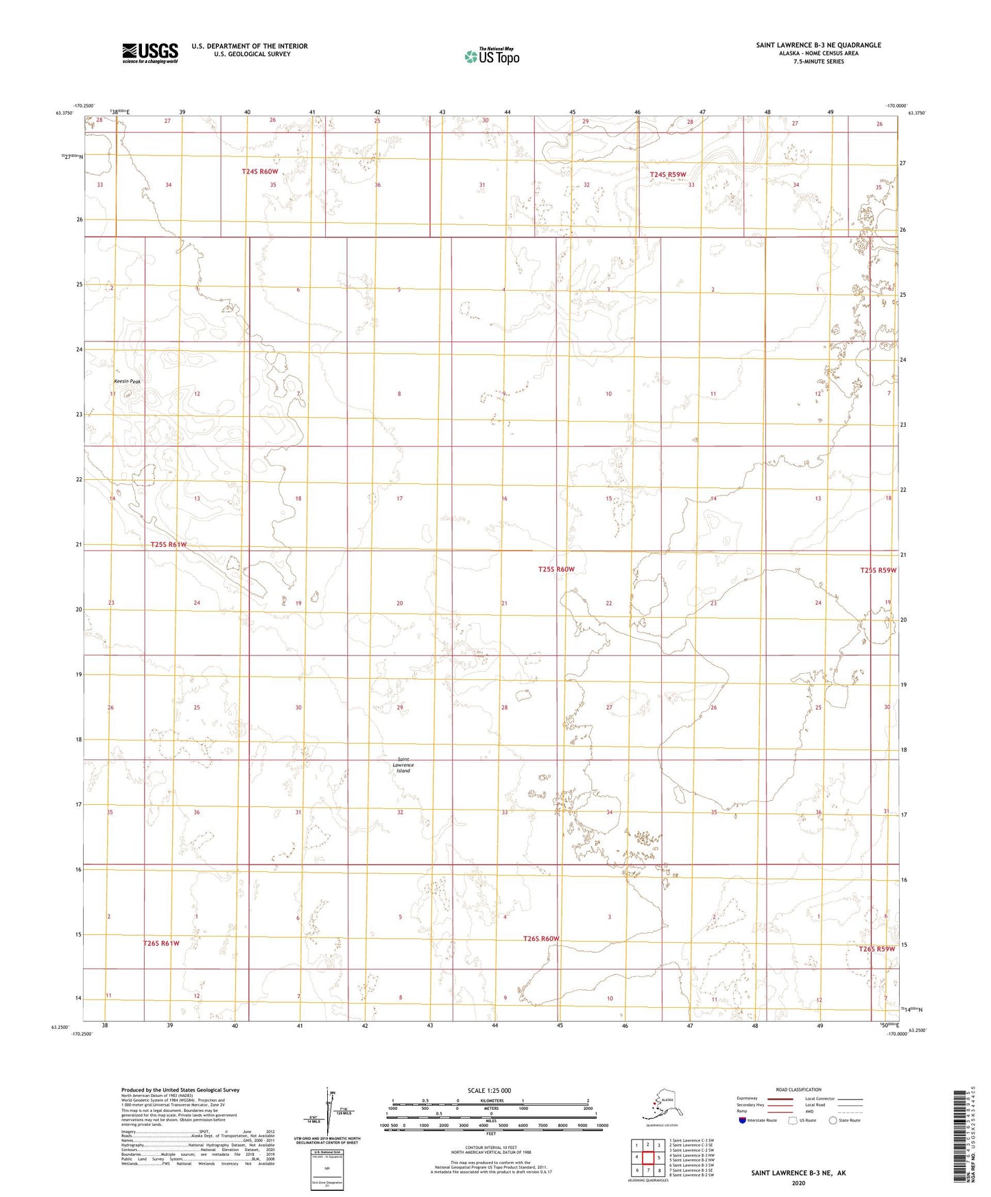 Saint Lawrence B-3 NE Alaska US Topo Map Image