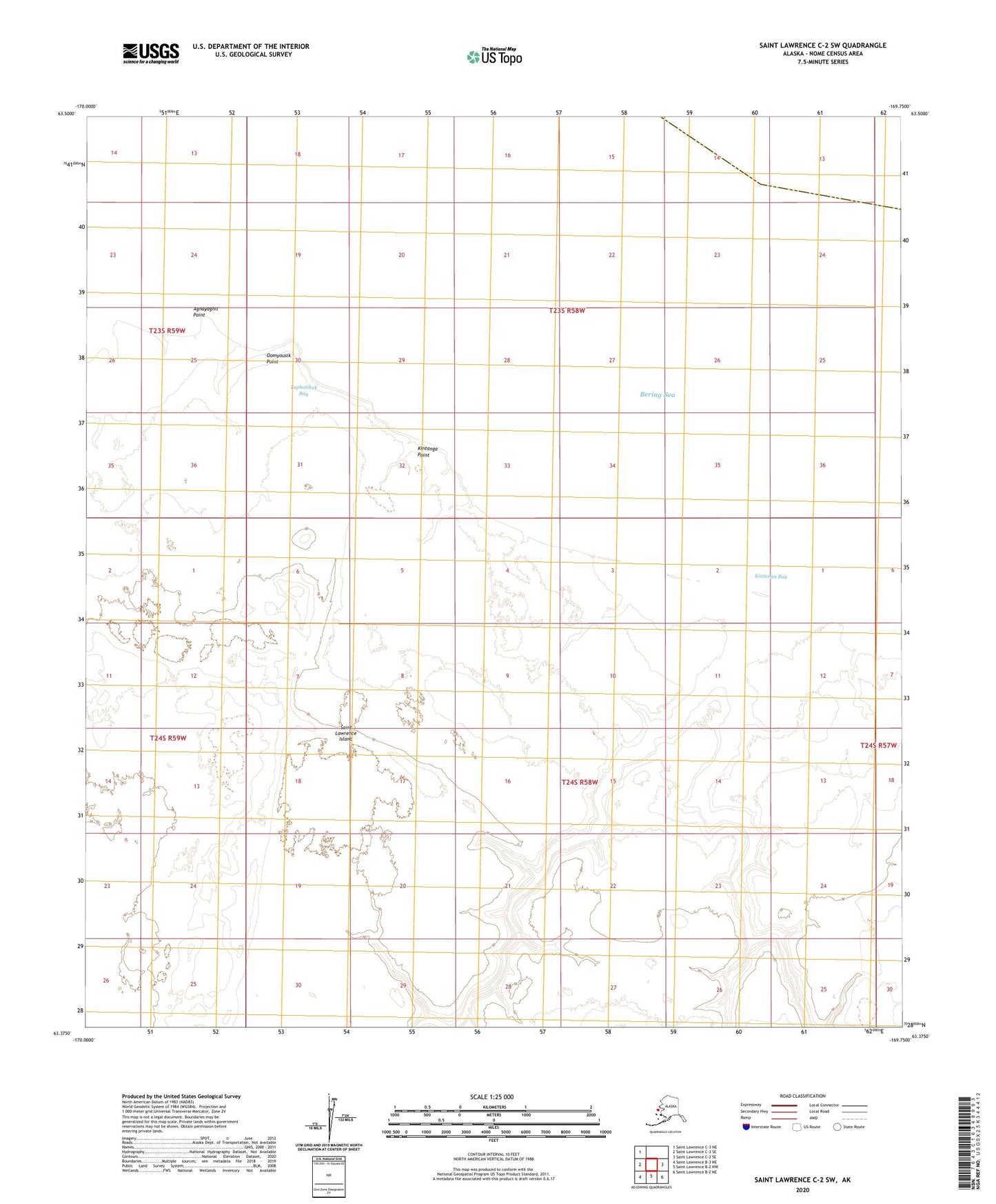 Saint Lawrence C-2 SW Alaska US Topo Map Image