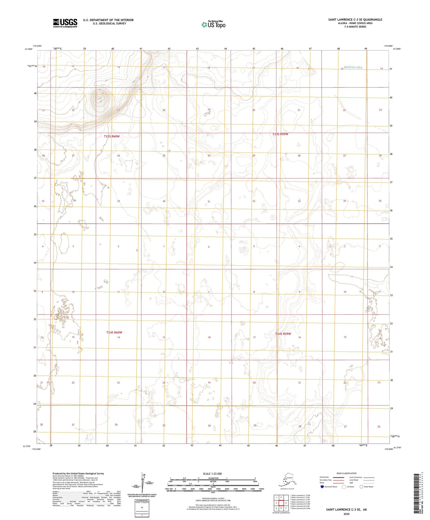 Saint Lawrence C-3 SE Alaska US Topo Map Image