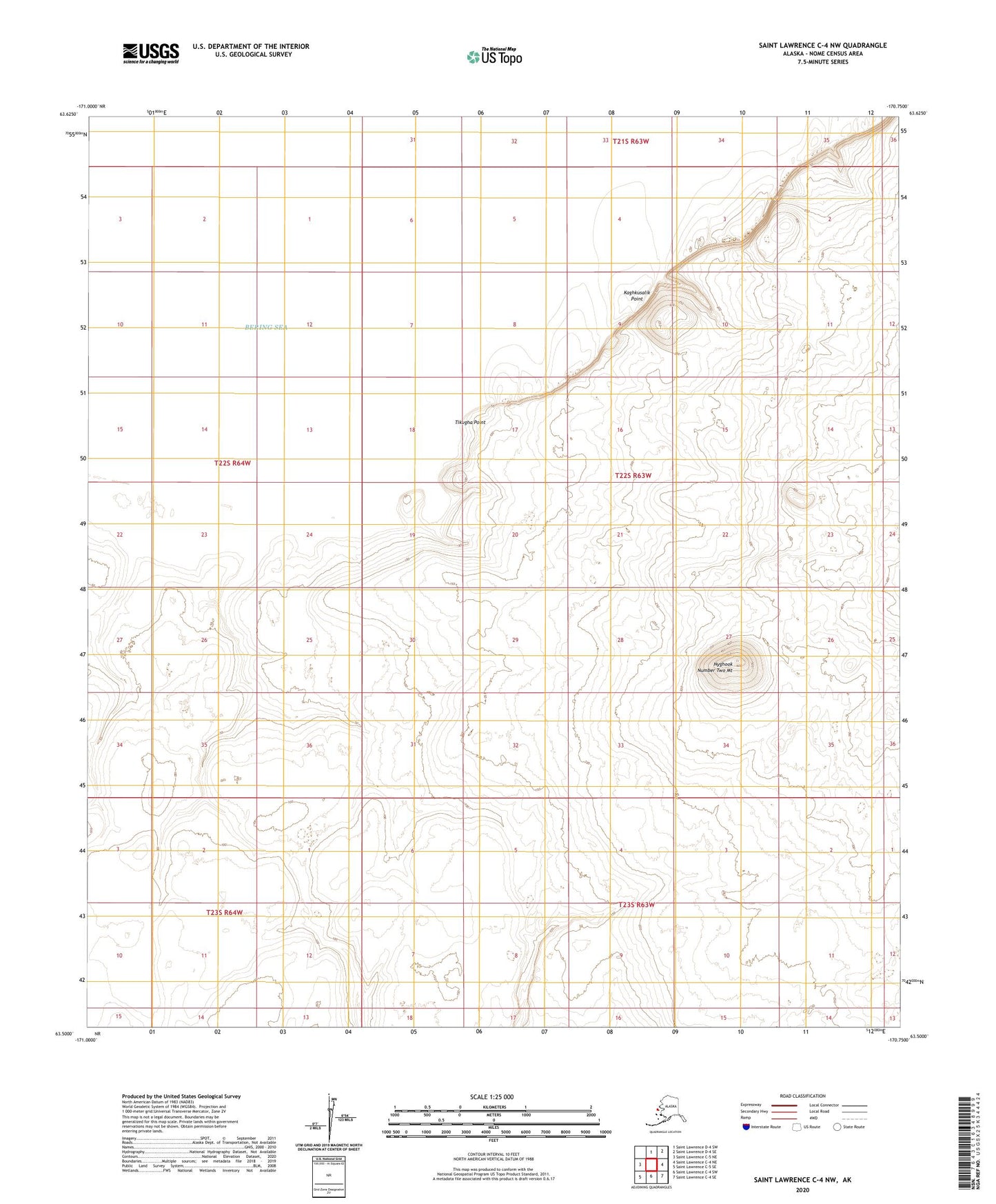Saint Lawrence C-4 NW Alaska US Topo Map Image