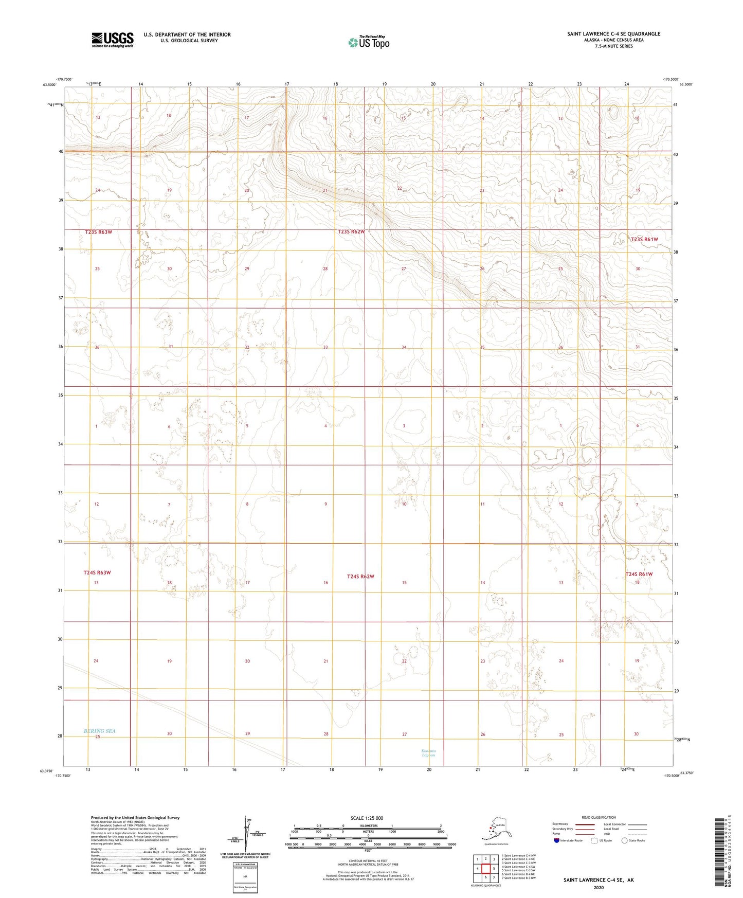 Saint Lawrence C-4 SE Alaska US Topo Map Image
