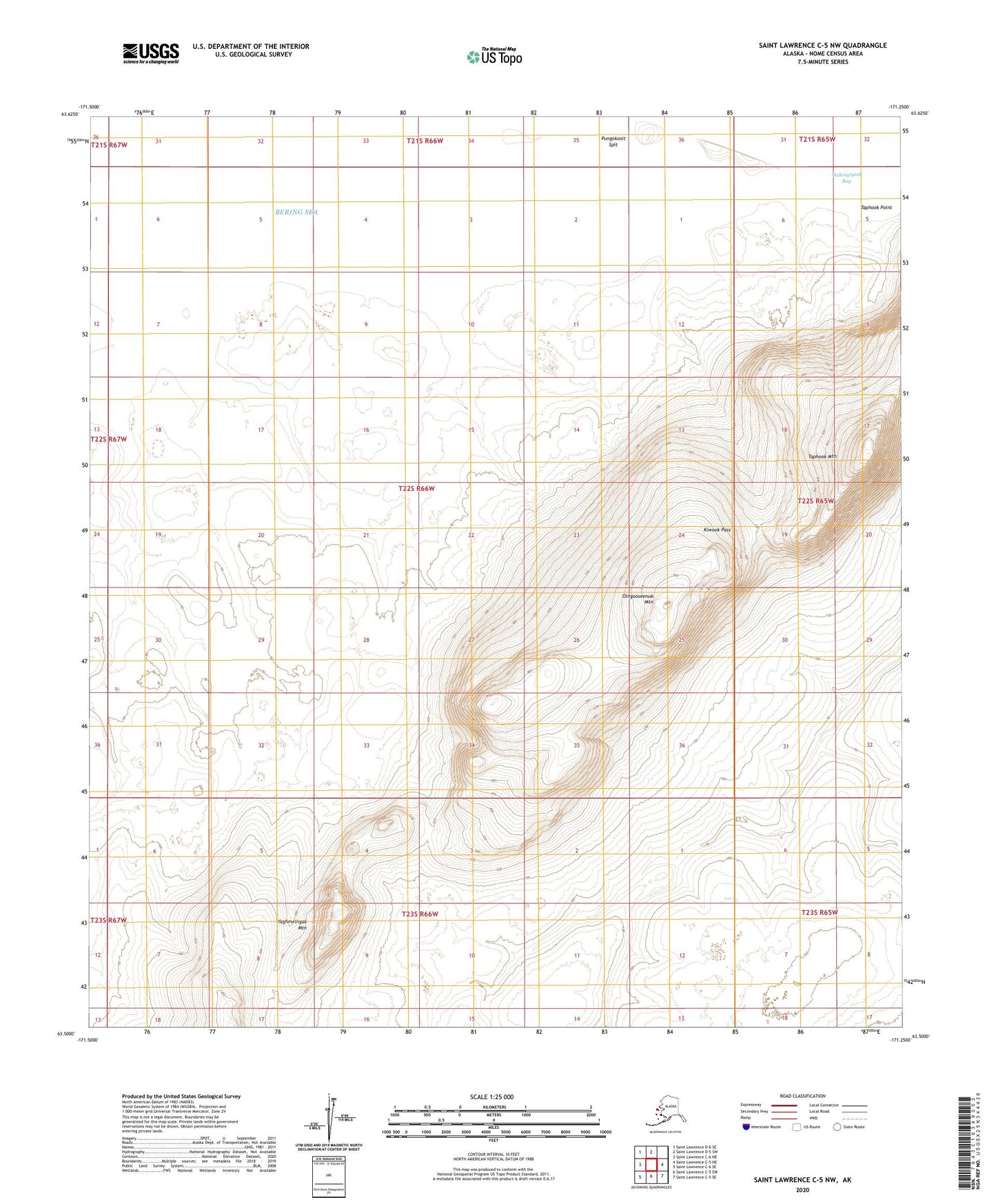 Saint Lawrence C-5 NW Alaska US Topo Map Image