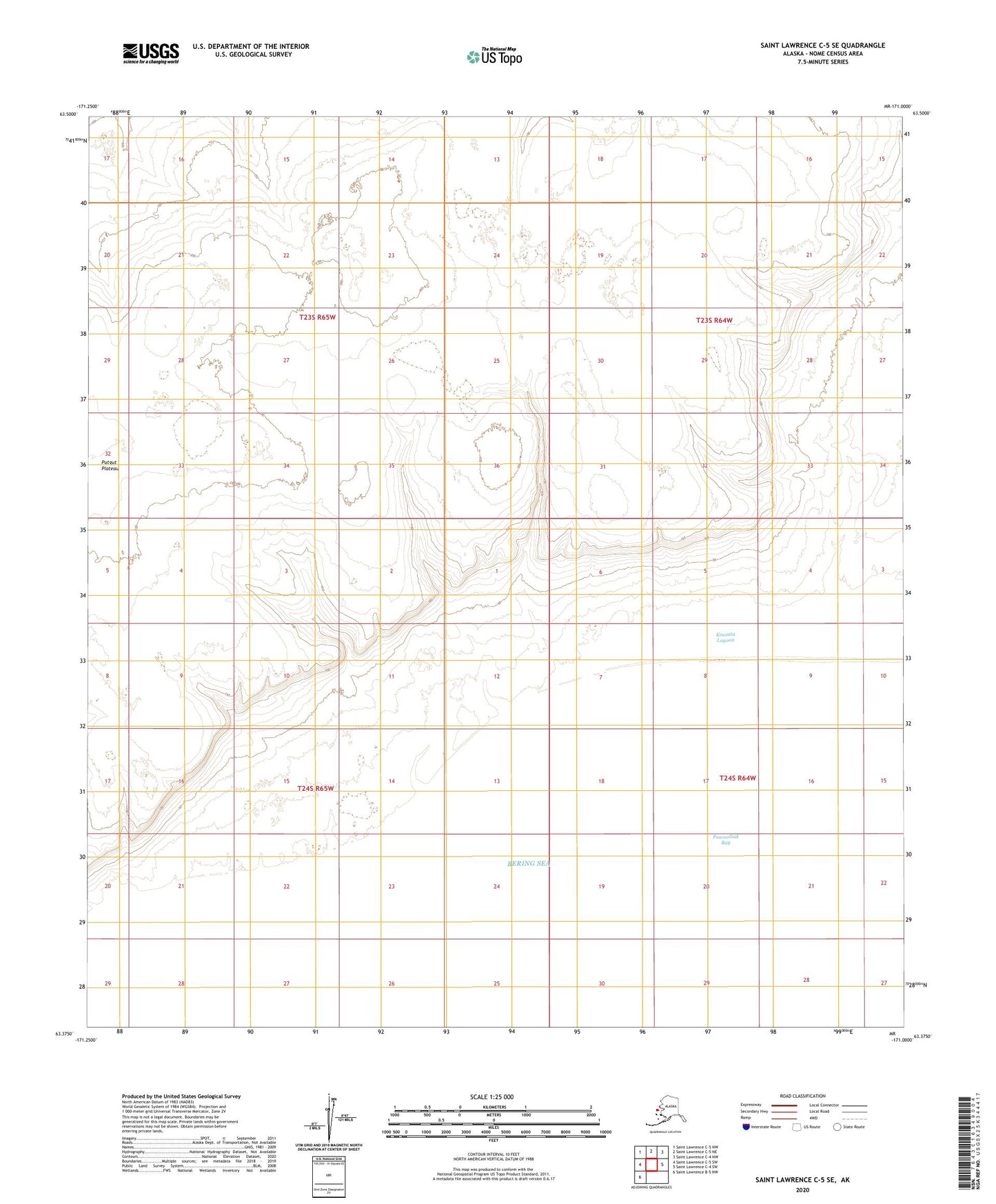 Saint Lawrence C-5 SE Alaska US Topo Map Image