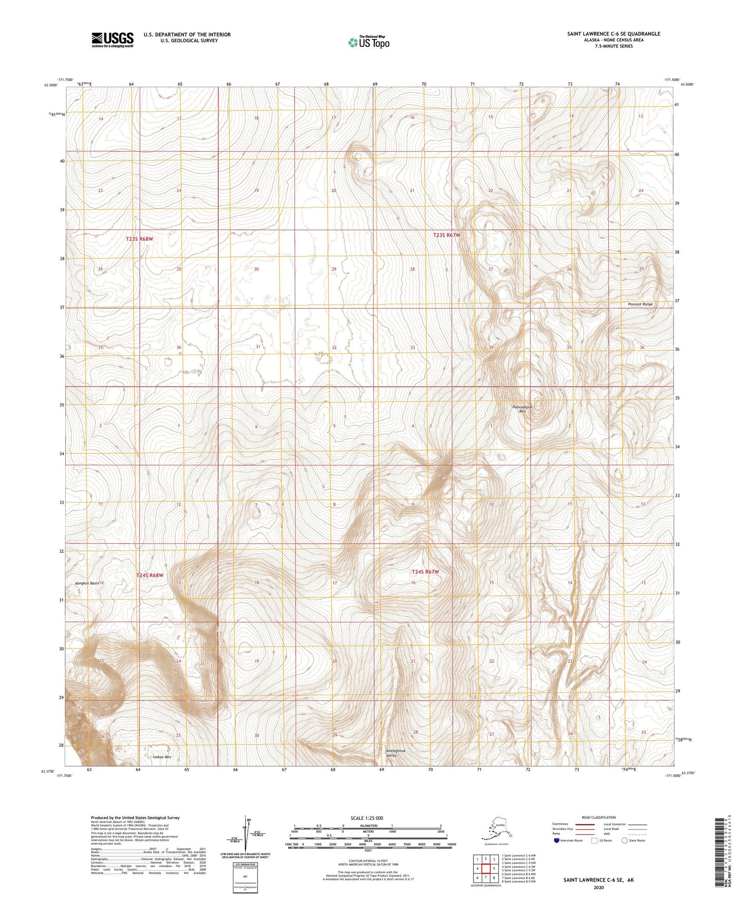 Saint Lawrence C-6 SE Alaska US Topo Map Image