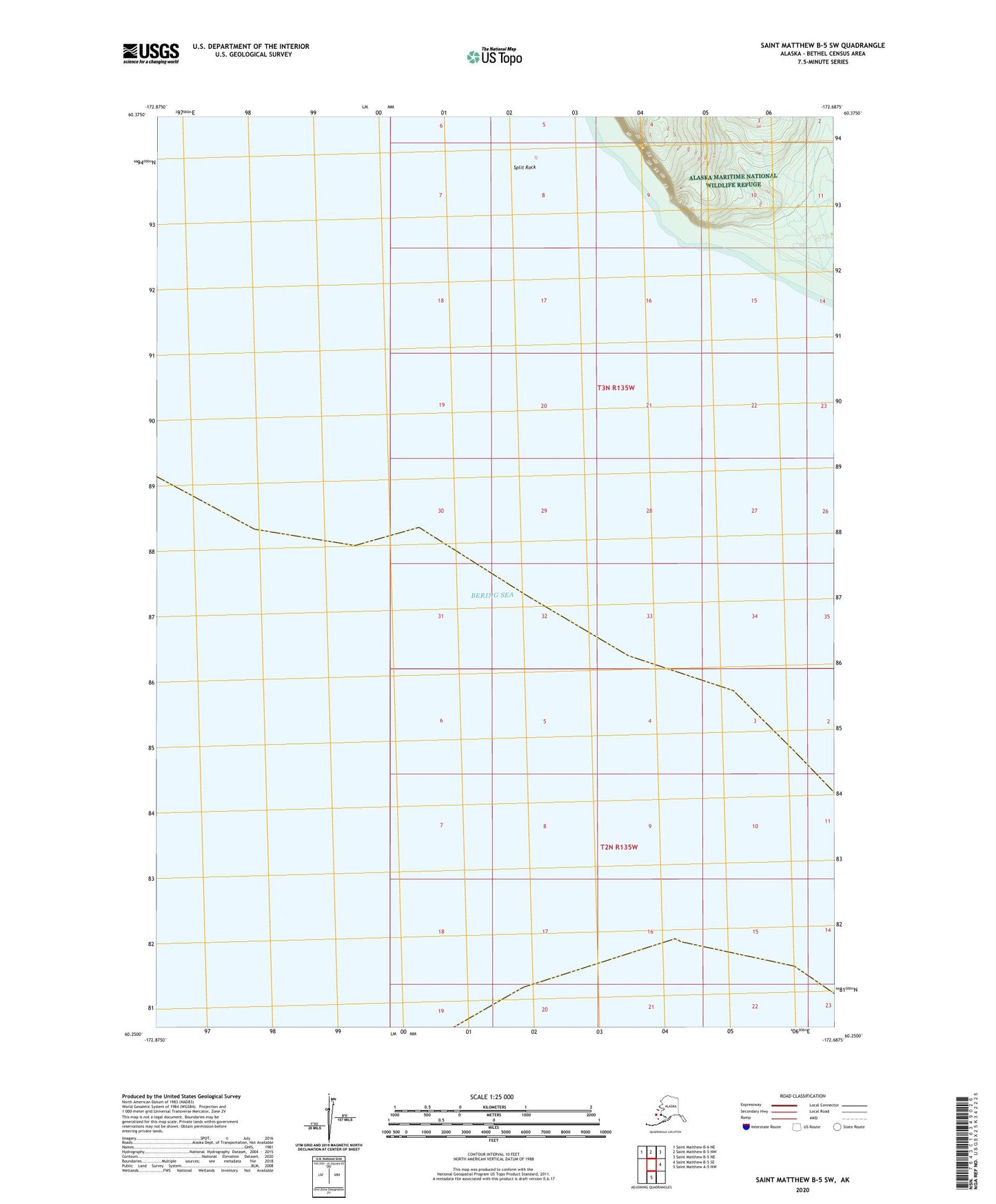 Saint Matthew B-5 SW Alaska US Topo Map Image