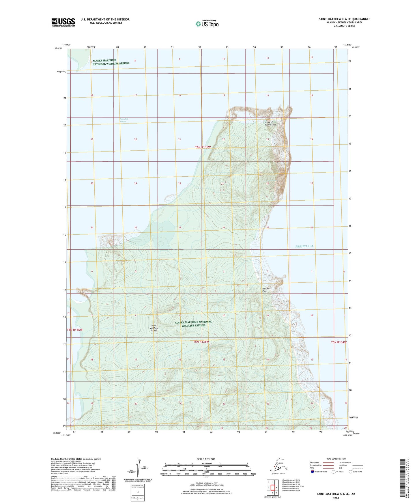 Saint Matthew C-6 SE Alaska US Topo Map Image
