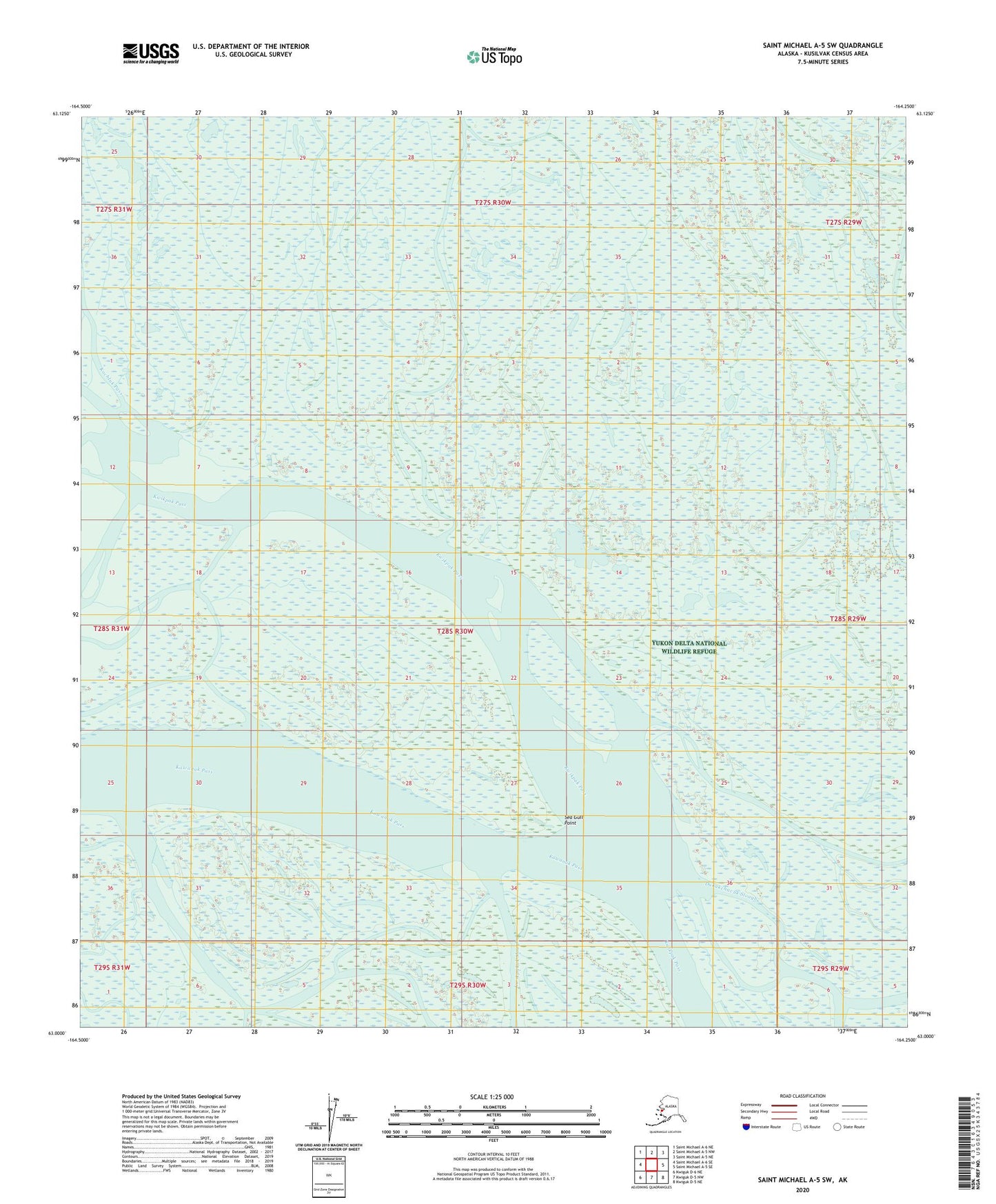 Saint Michael A-5 SW Alaska US Topo Map Image