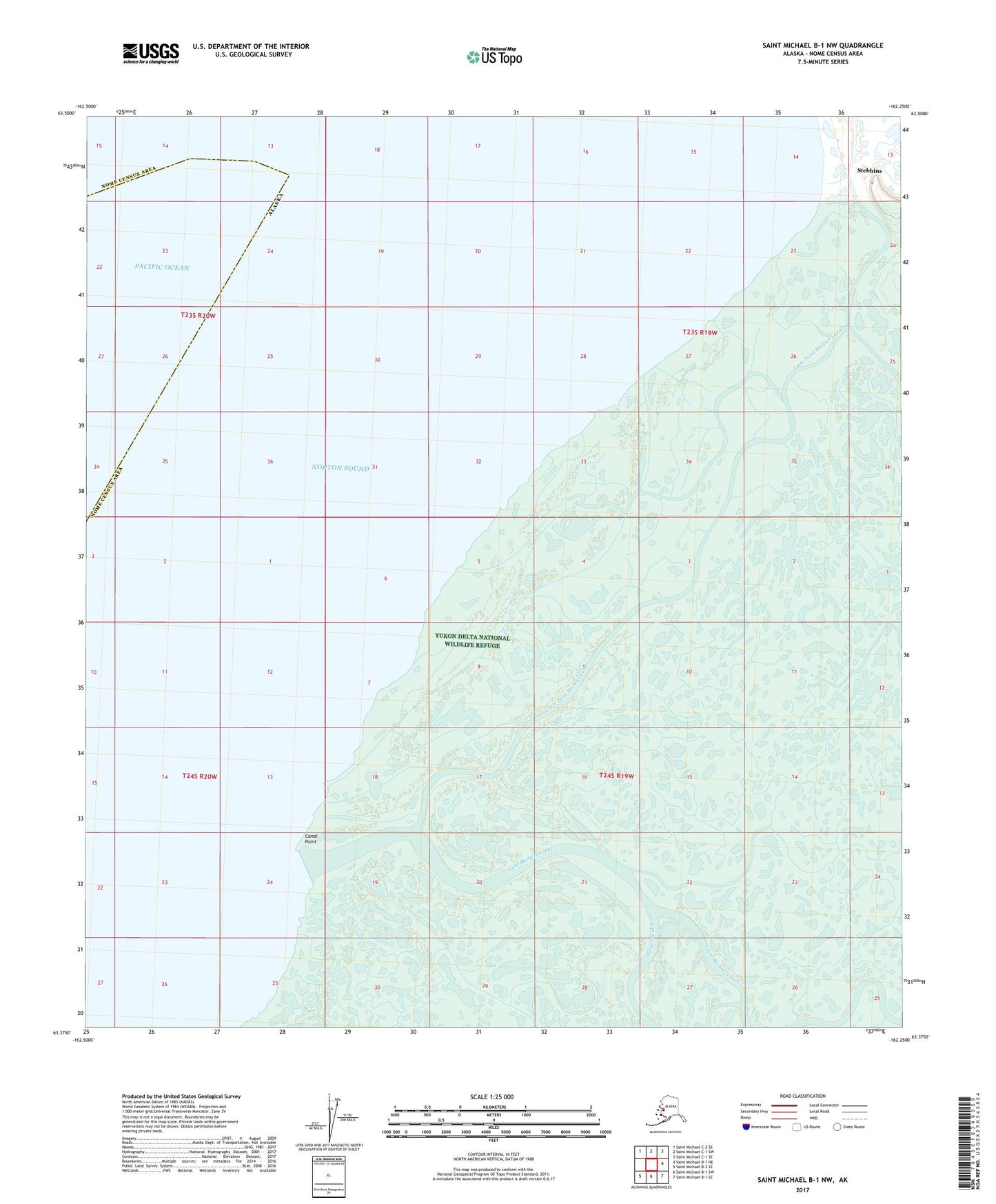 Saint Michael B-1 NW Alaska US Topo Map Image