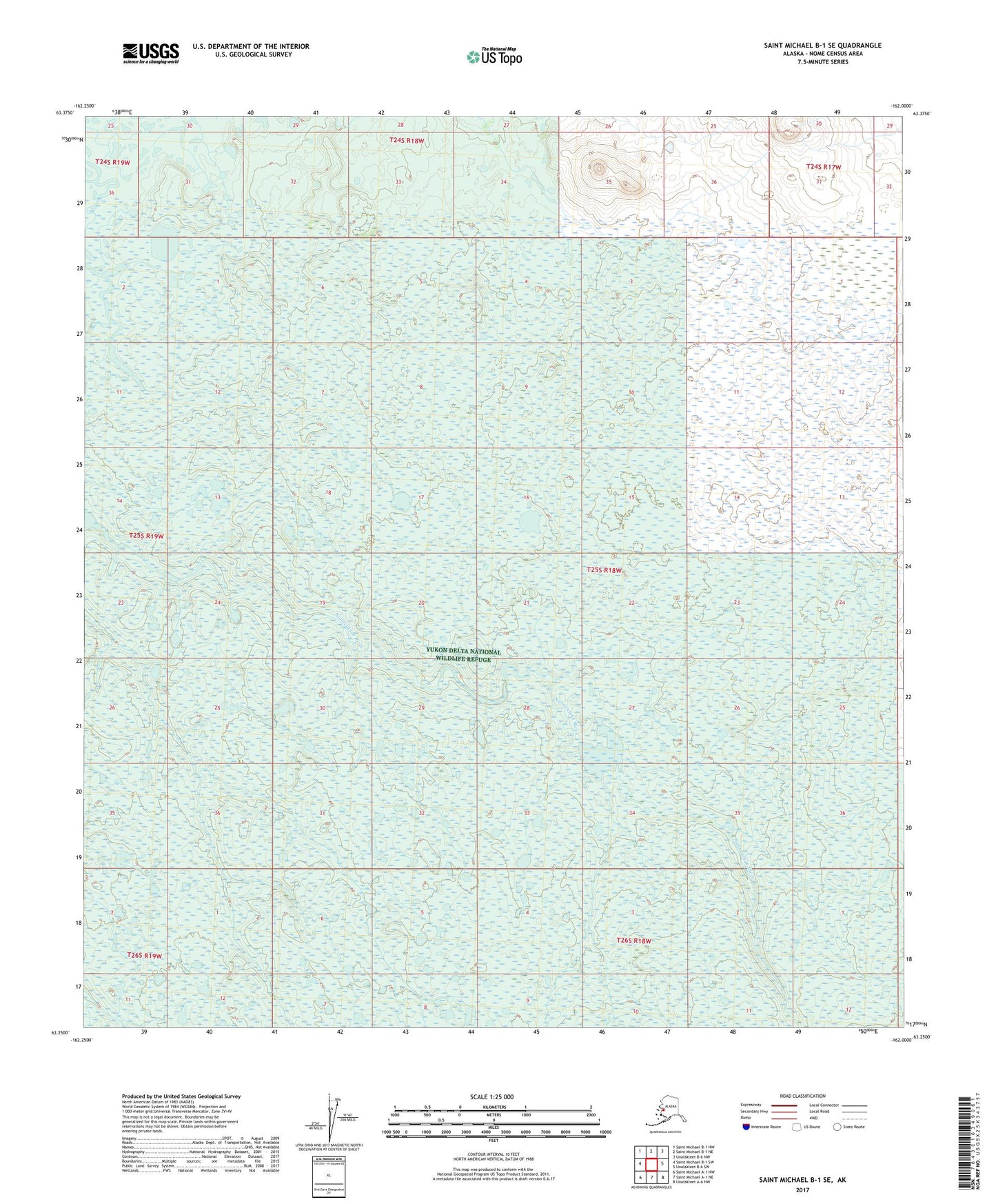 Saint Michael B-1 SE Alaska US Topo Map Image