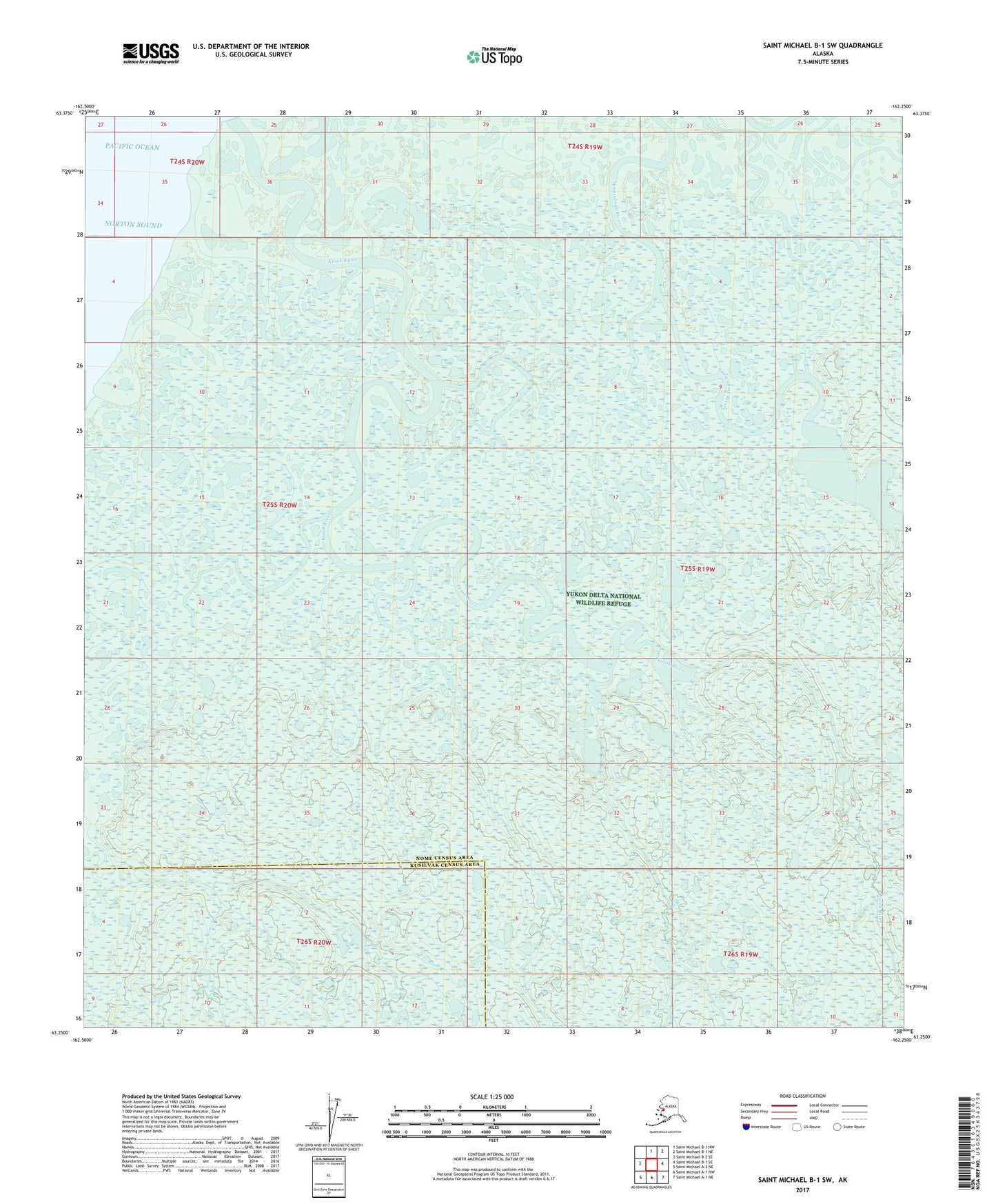 Saint Michael B-1 SW Alaska US Topo Map Image