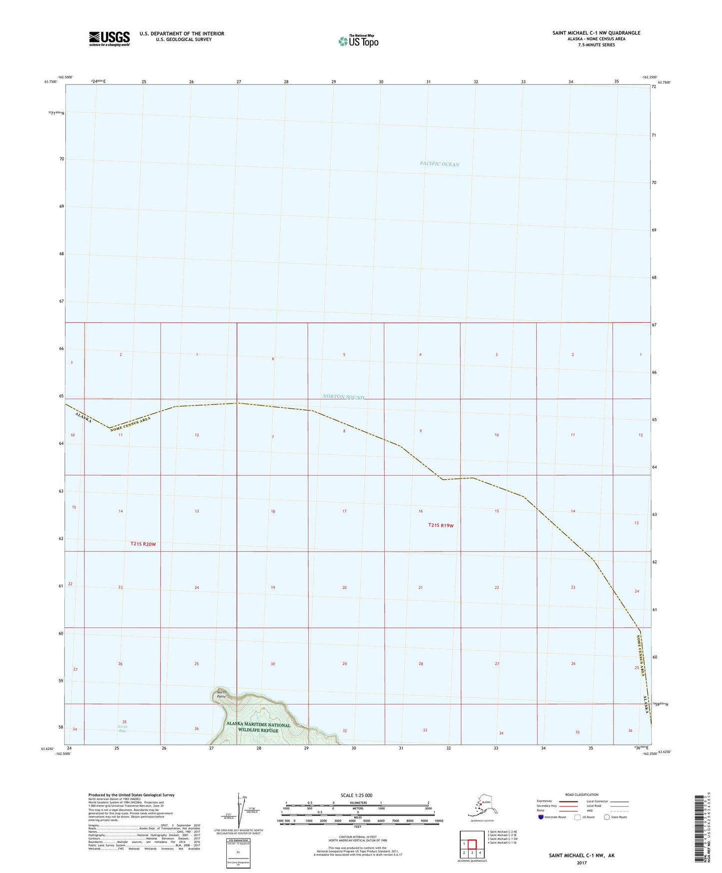 Saint Michael C-1 NW Alaska US Topo Map Image