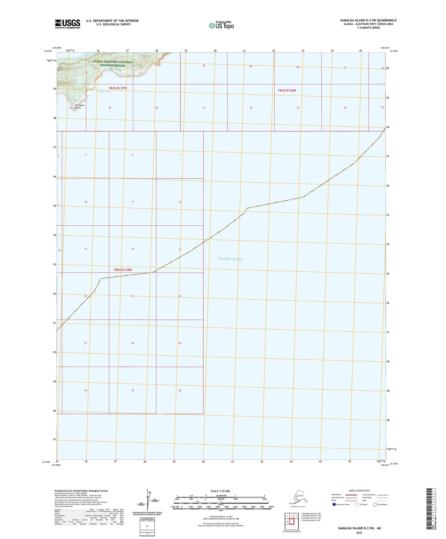 Samalga Island D-3 SW Alaska US Topo Map Image