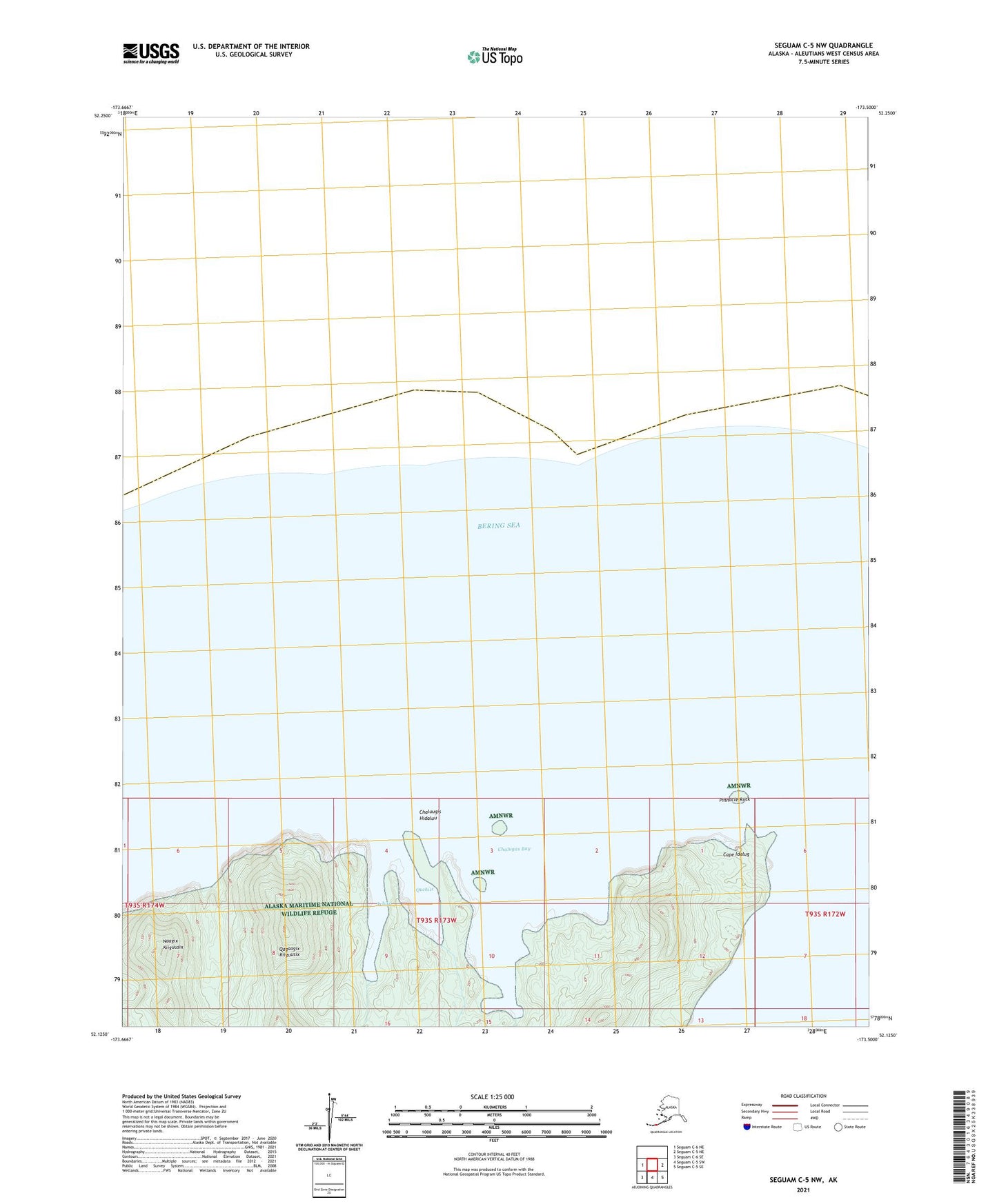 Seguam C-5 NW Alaska US Topo Map Image