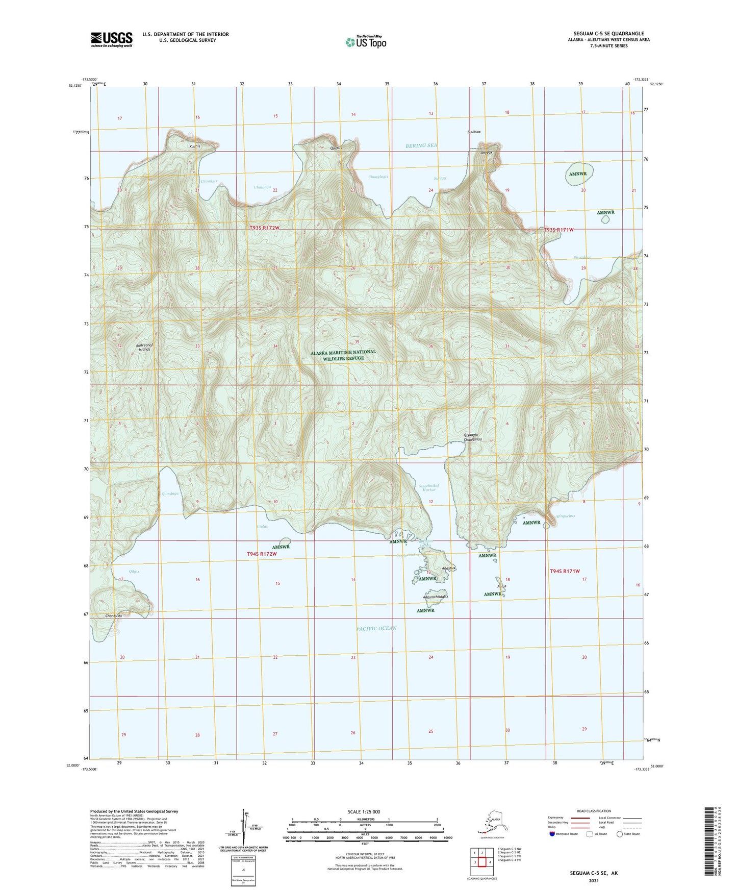 Seguam C-5 SE Alaska US Topo Map Image