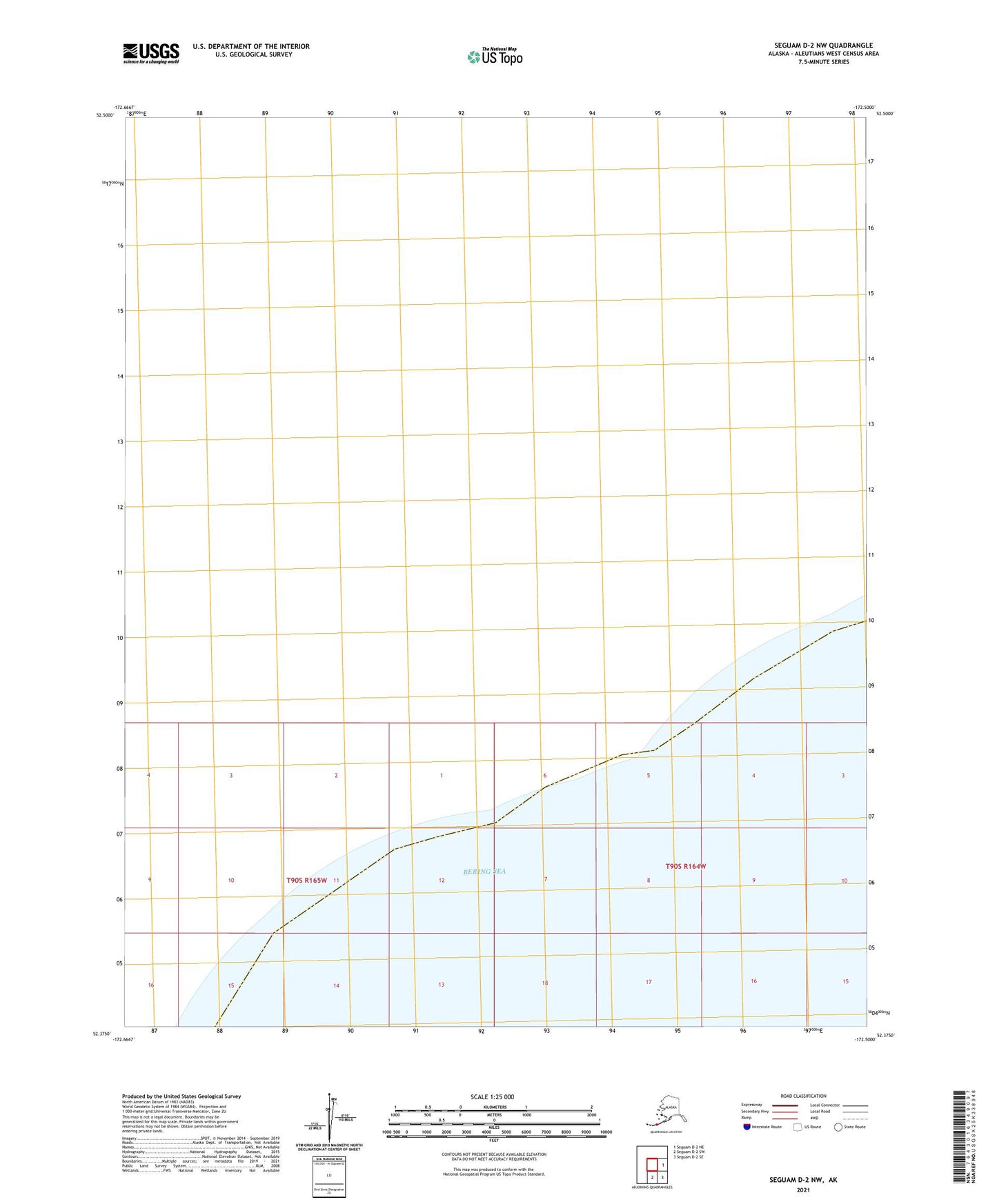 Seguam D-2 NW Alaska US Topo Map Image