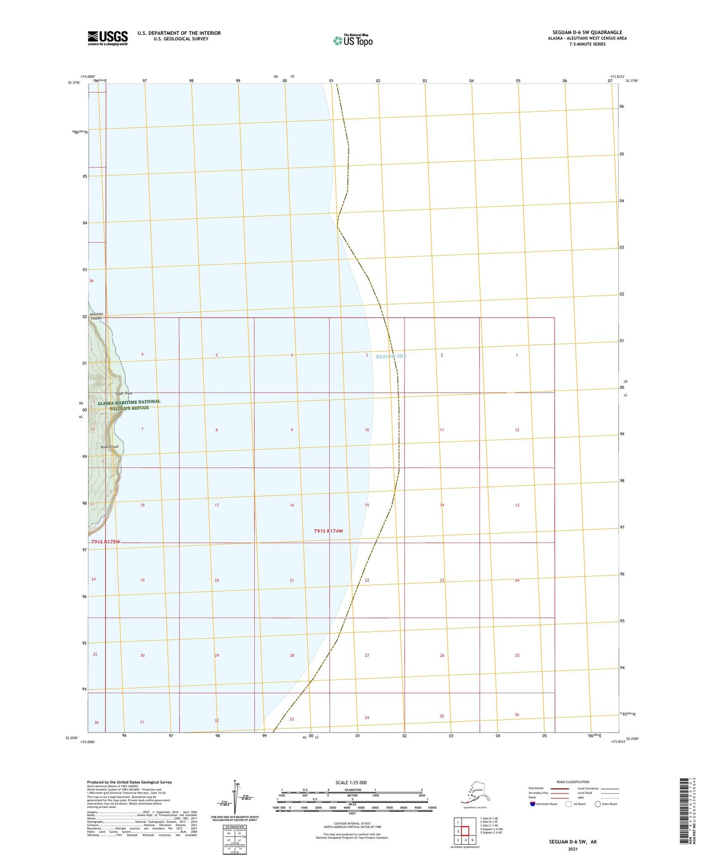 Seguam D-6 SW Alaska US Topo Map Image
