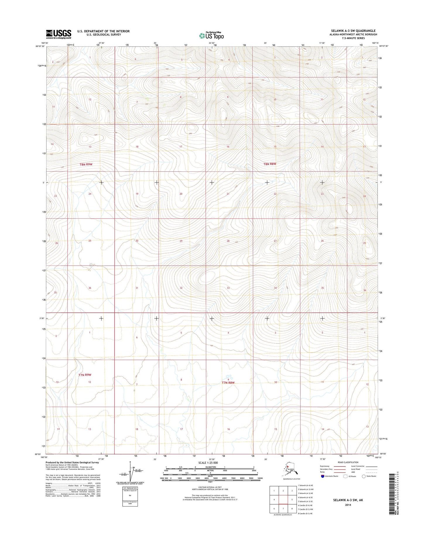 Selawik A-3 SW Alaska US Topo Map Image