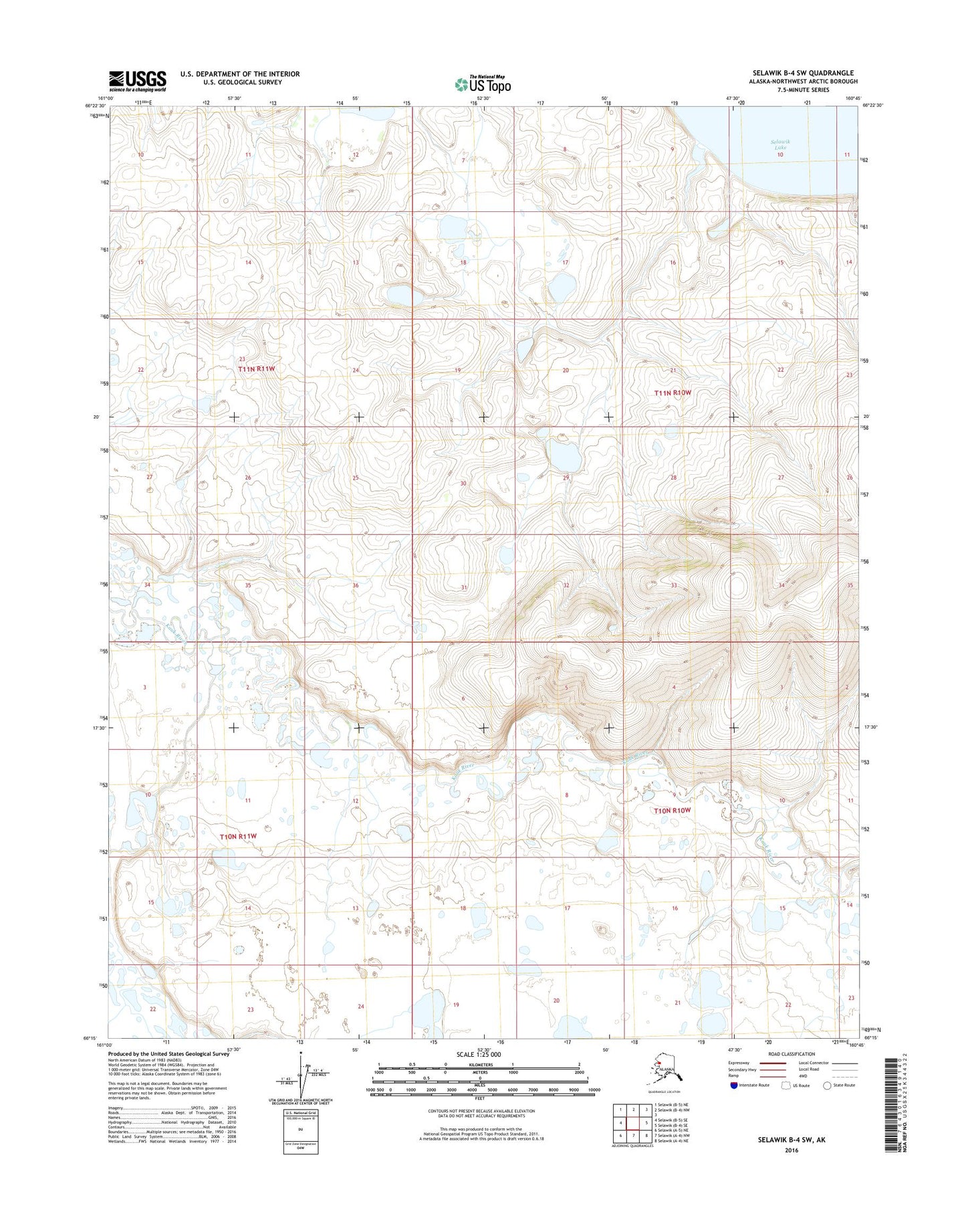 Selawik B-4 SW Alaska US Topo Map Image