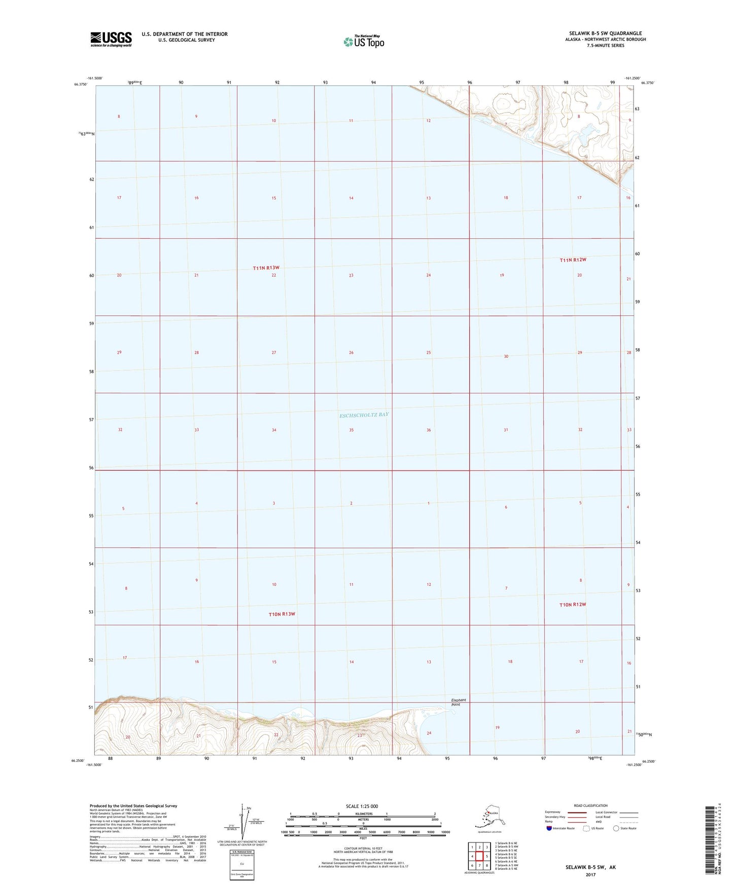 Selawik B-5 SW Alaska US Topo Map Image