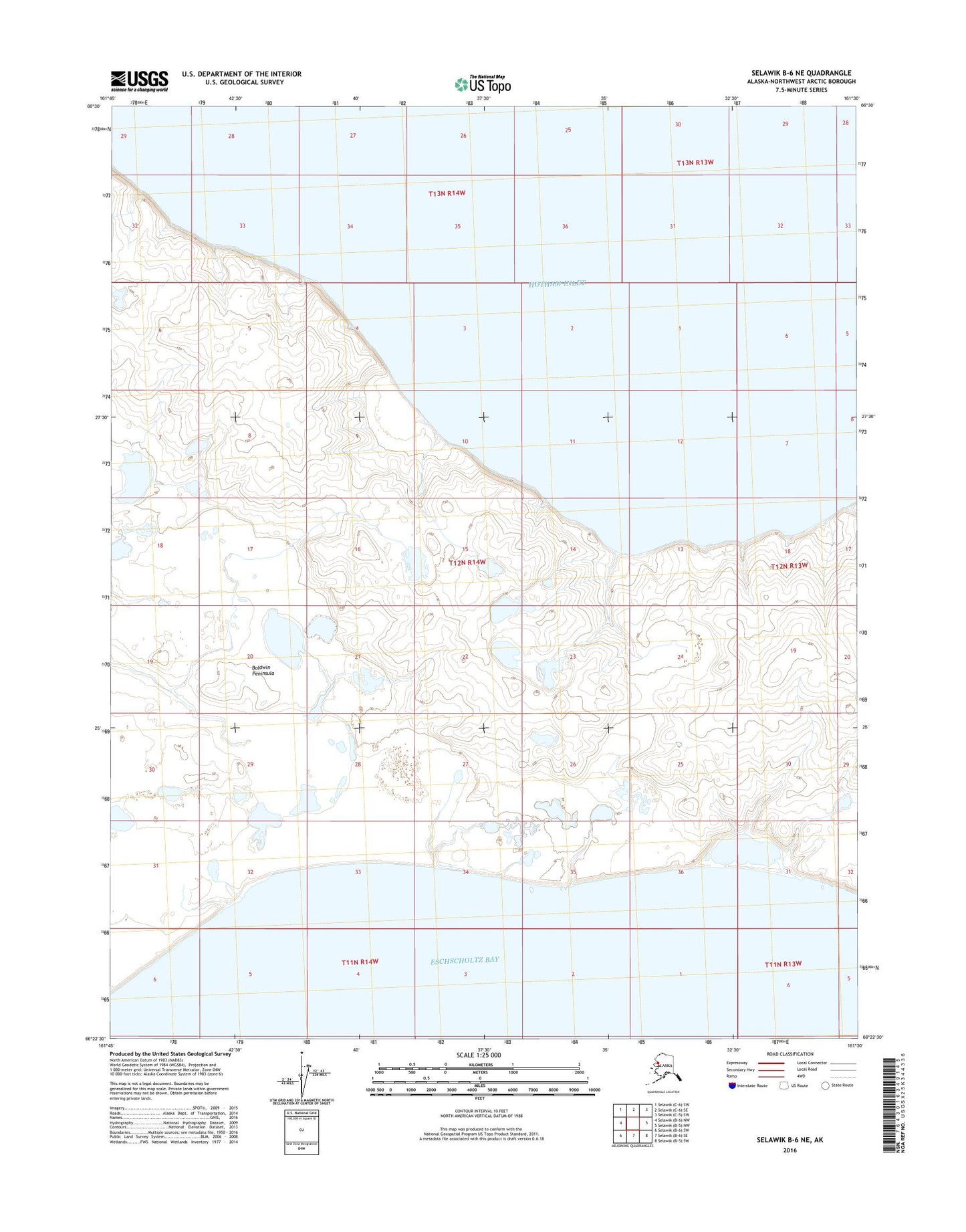 Selawik B-6 NE Alaska US Topo Map Image
