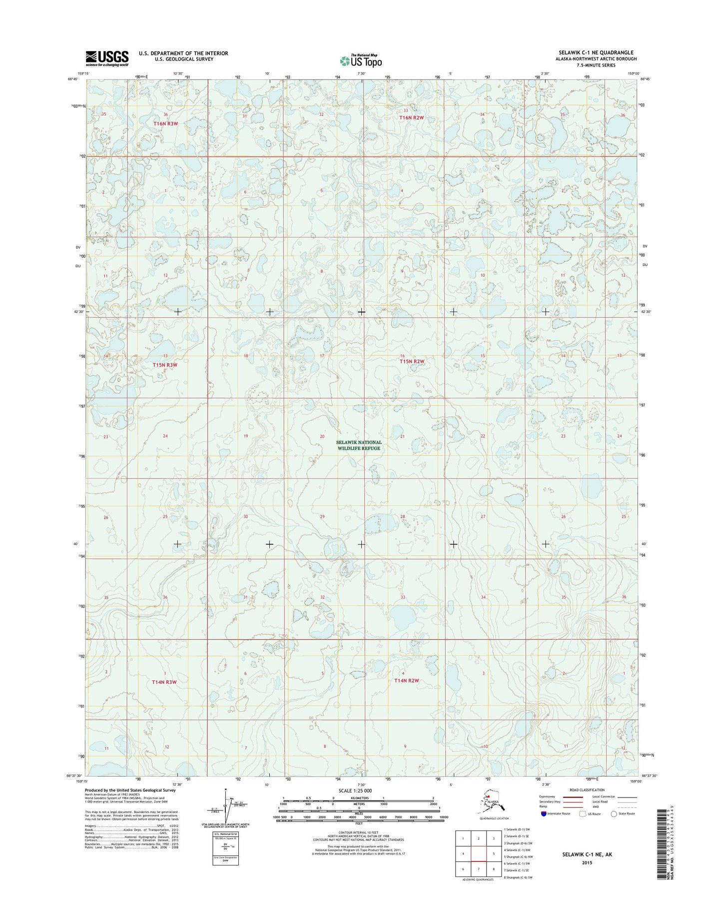 Selawik C-1 NE Alaska US Topo Map Image