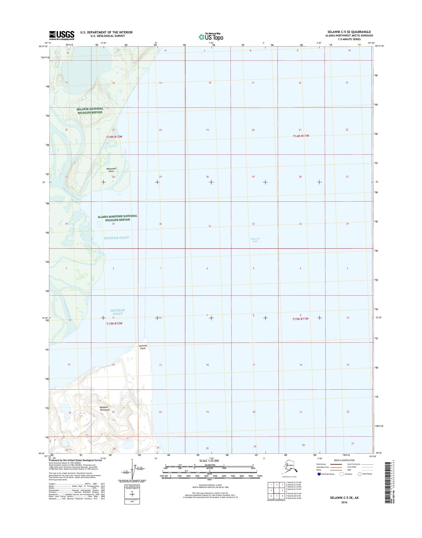 Selawik C-5 SE Alaska US Topo Map Image