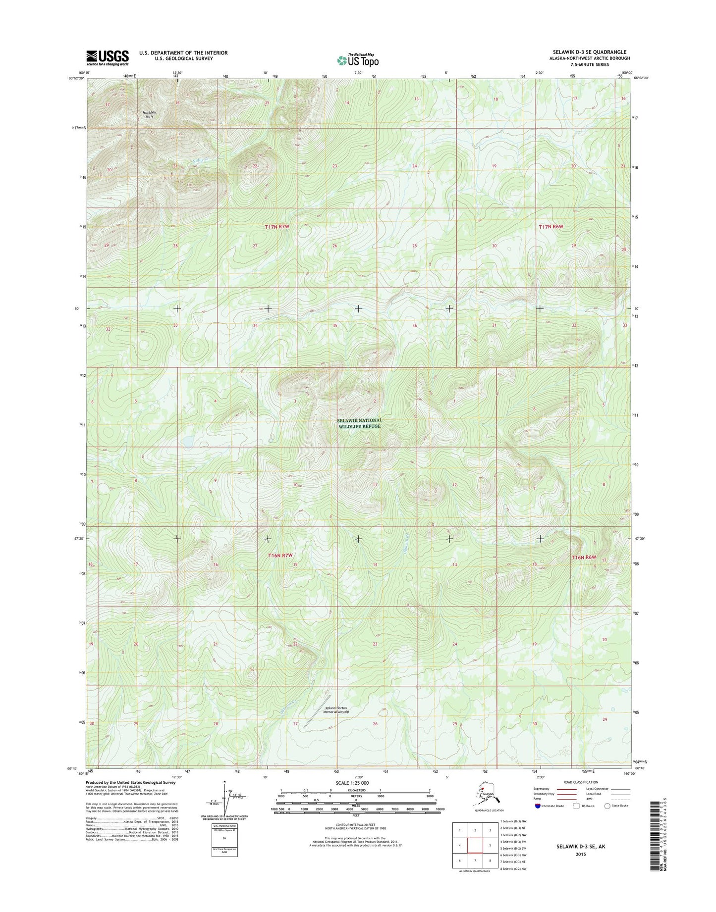 Selawik D-3 SE Alaska US Topo Map Image
