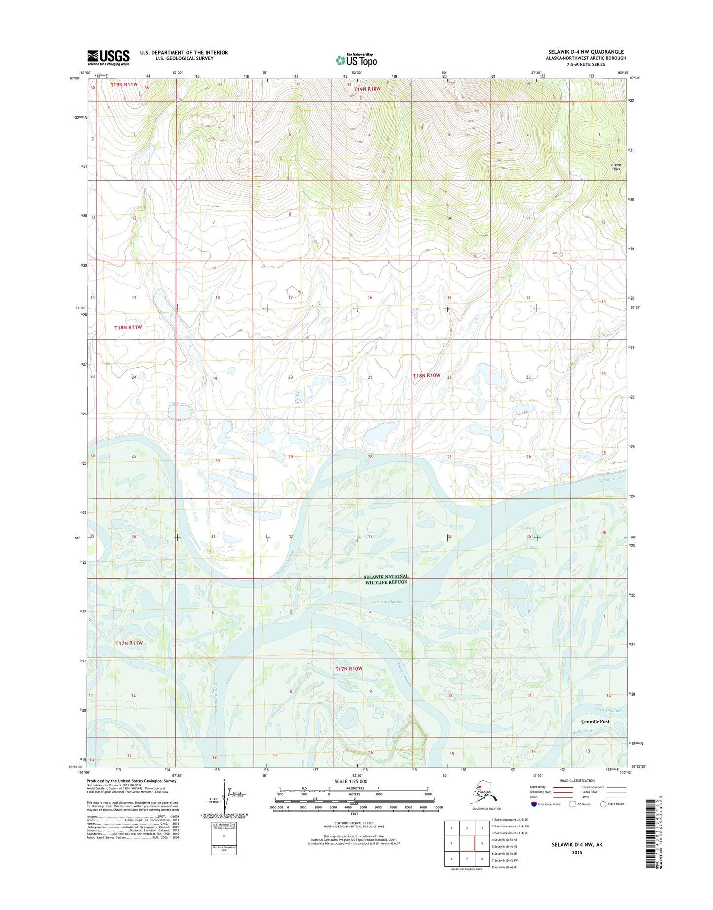 Selawik D-4 NW Alaska US Topo Map Image
