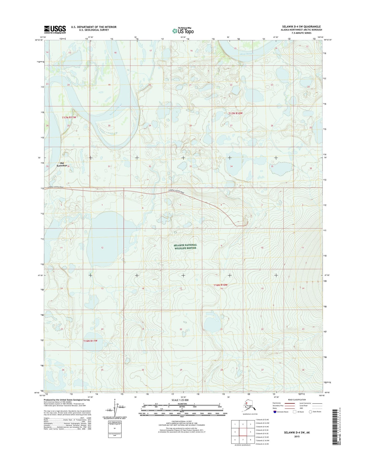Selawik D-4 SW Alaska US Topo Map Image